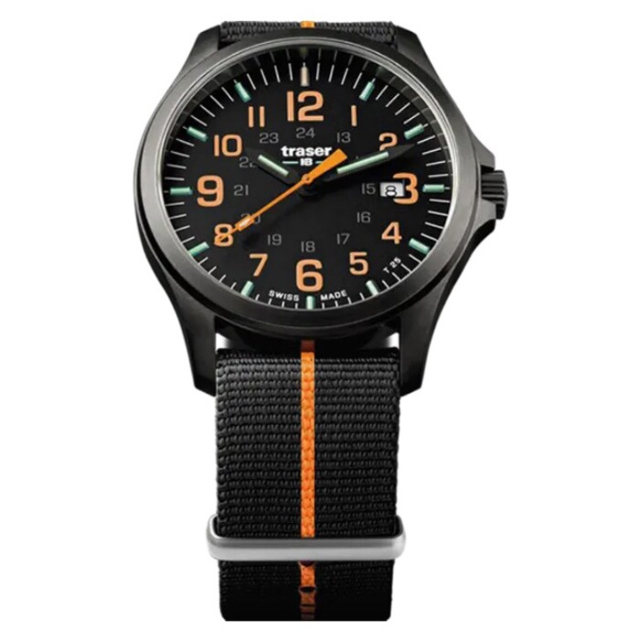 Traser P67 Officer Pro GunMetal TS Watch - Black/Orange