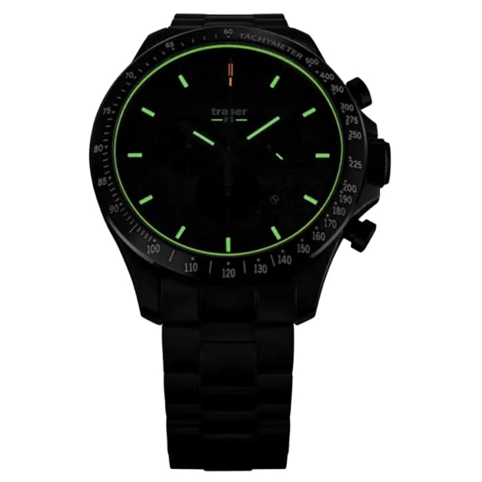 Traser P67 Officer Pro Chronograph SS Watch - Black