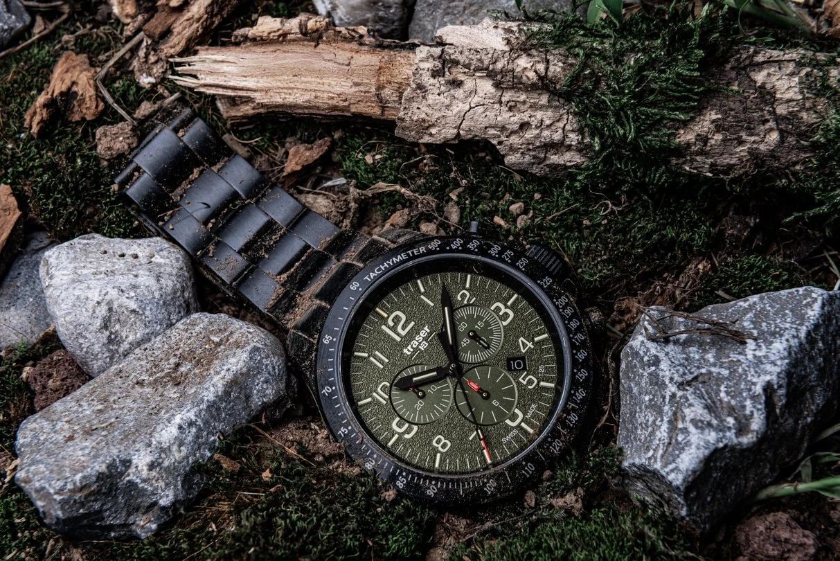 Traser P67 Officer Pro Chronograph SS Watch - Black