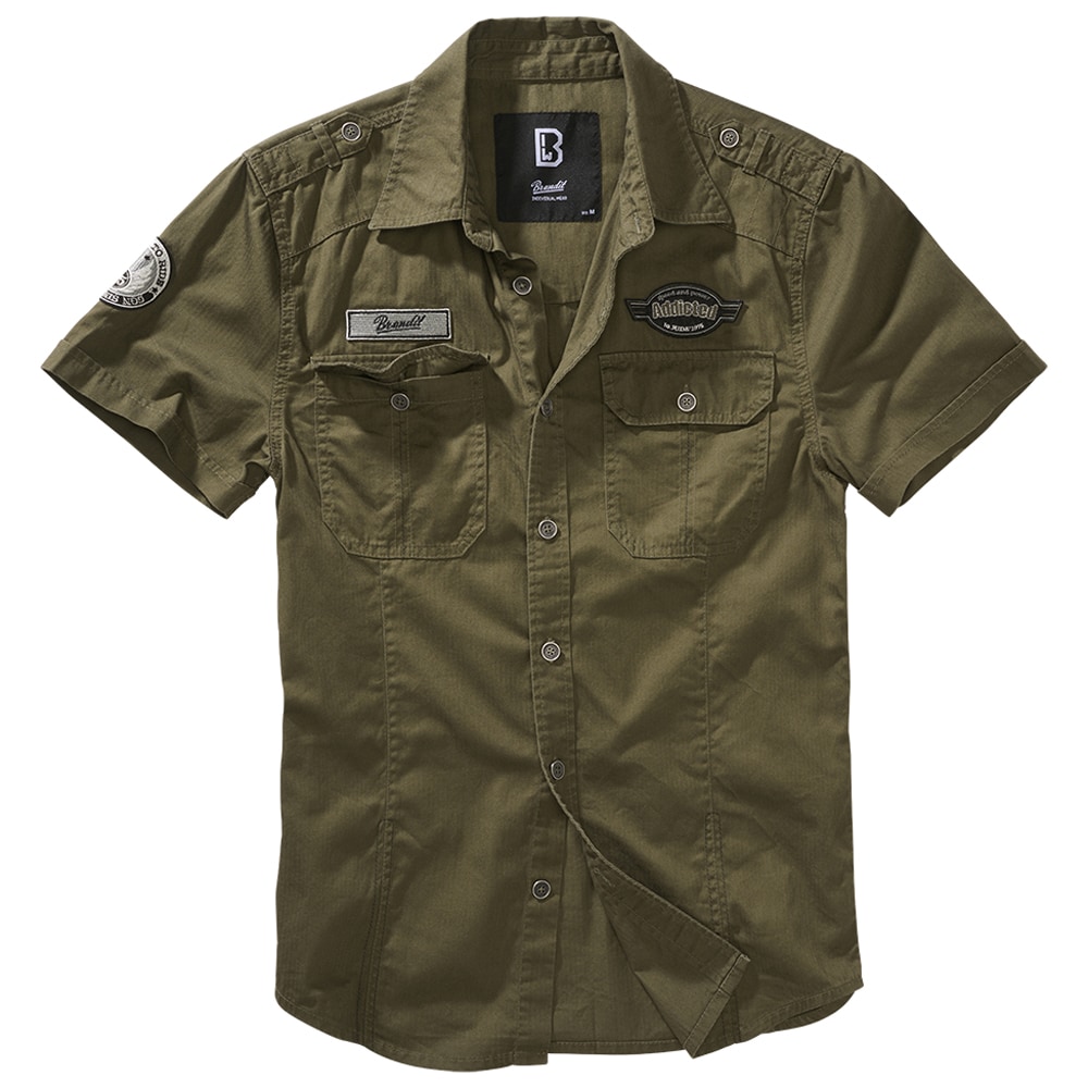 Brandit Luis Vintage Short Sleeve Shirt - Olive