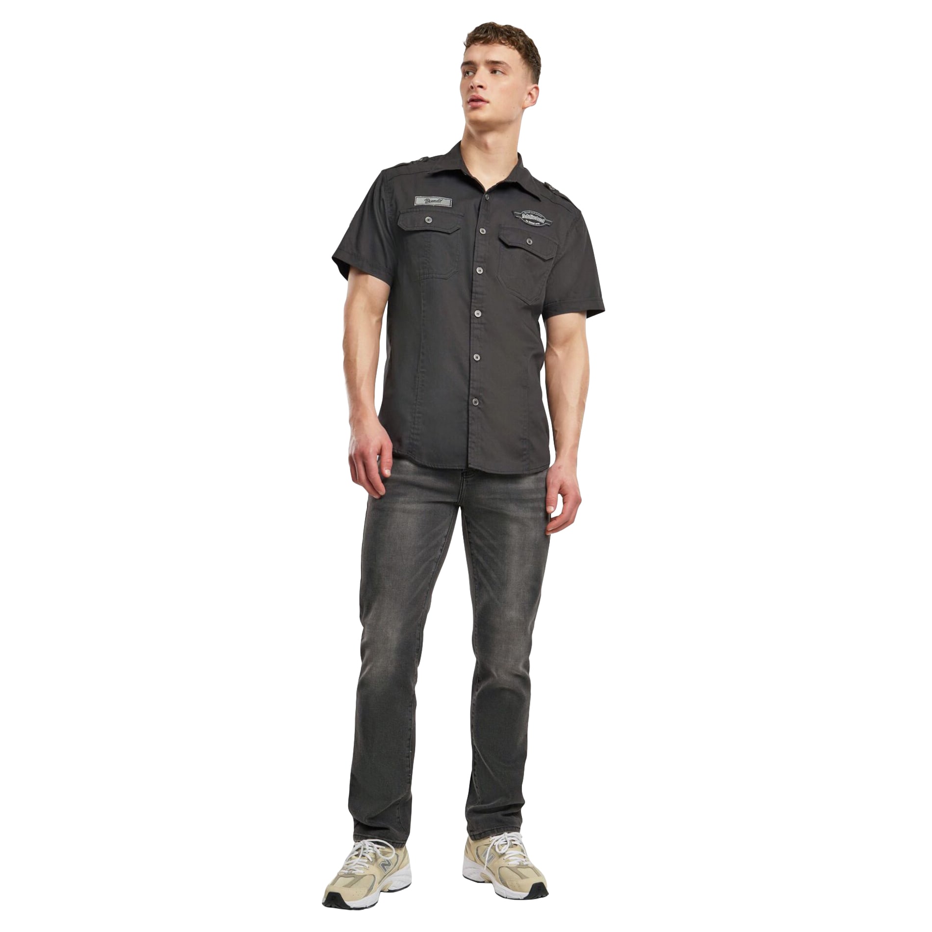Brandit Luis Vintage Short Sleeve Shirt - Black