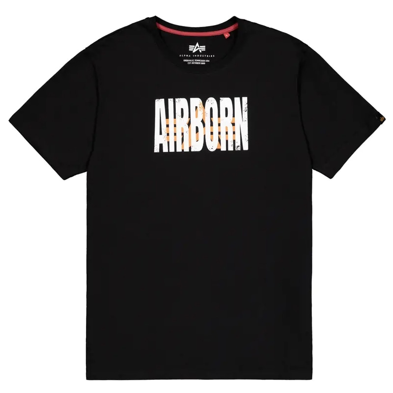 Alpha Industries Logo Airborn T-Shirt - Black