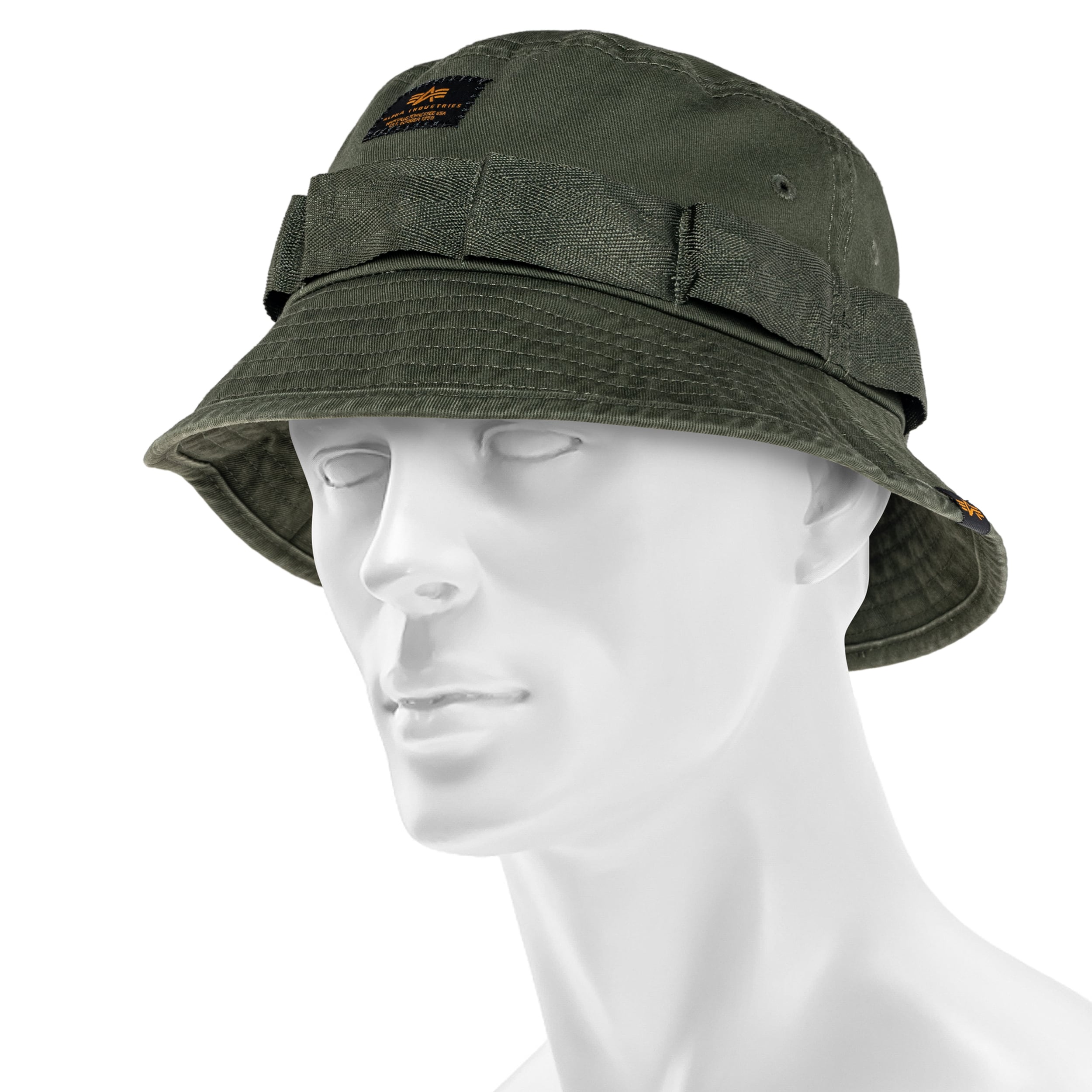 Alpha Industries Washed Out Bucket Hat - Dark Olive