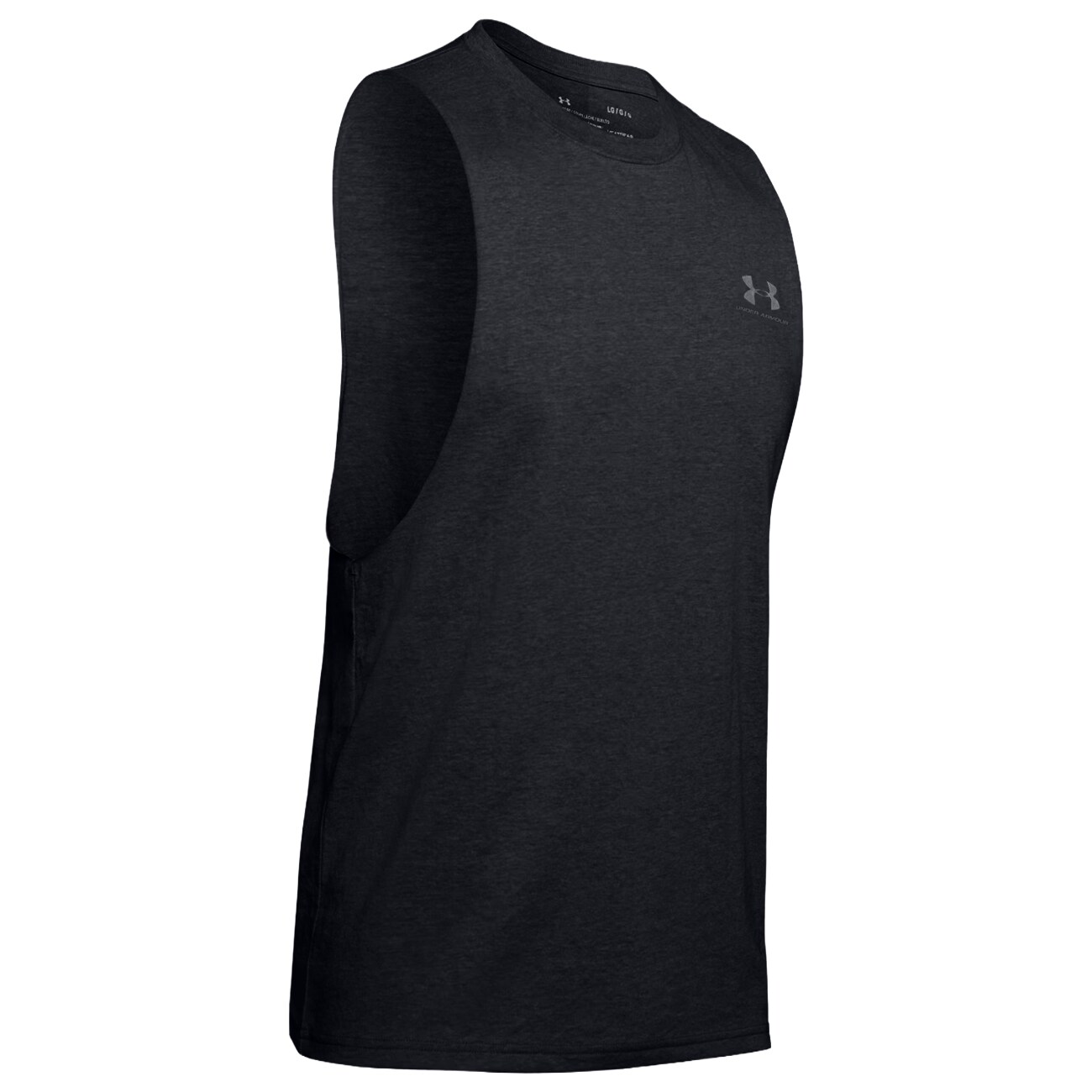 Under Armour Left Chest Cut-Off Tank Top - Black