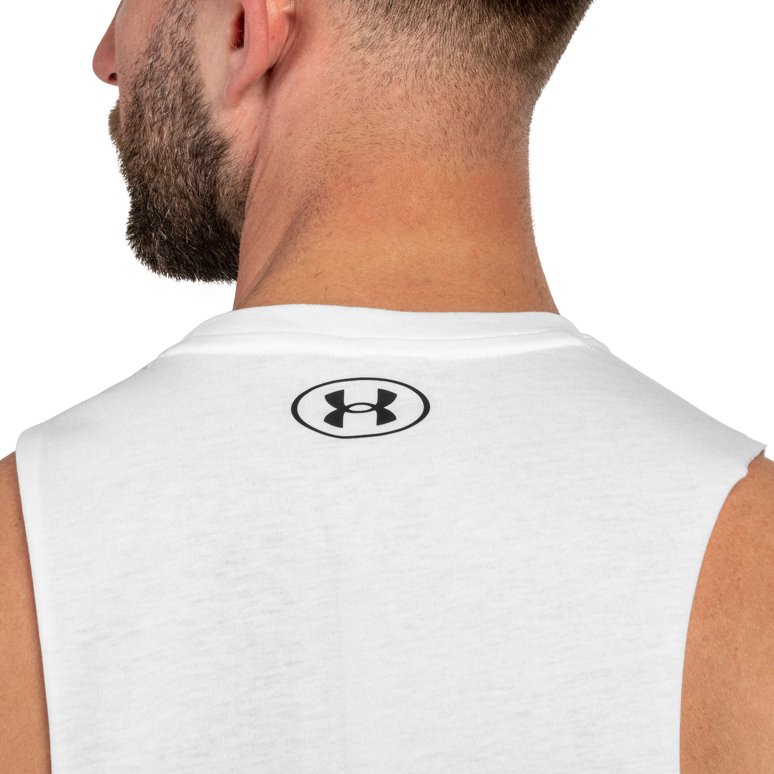 Under Armour Left Chest Cut-Off Tank Top - White