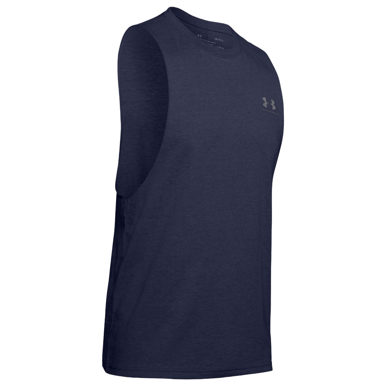 Under Armour Left Chest Cut-Off Tank Top - Navy Blue