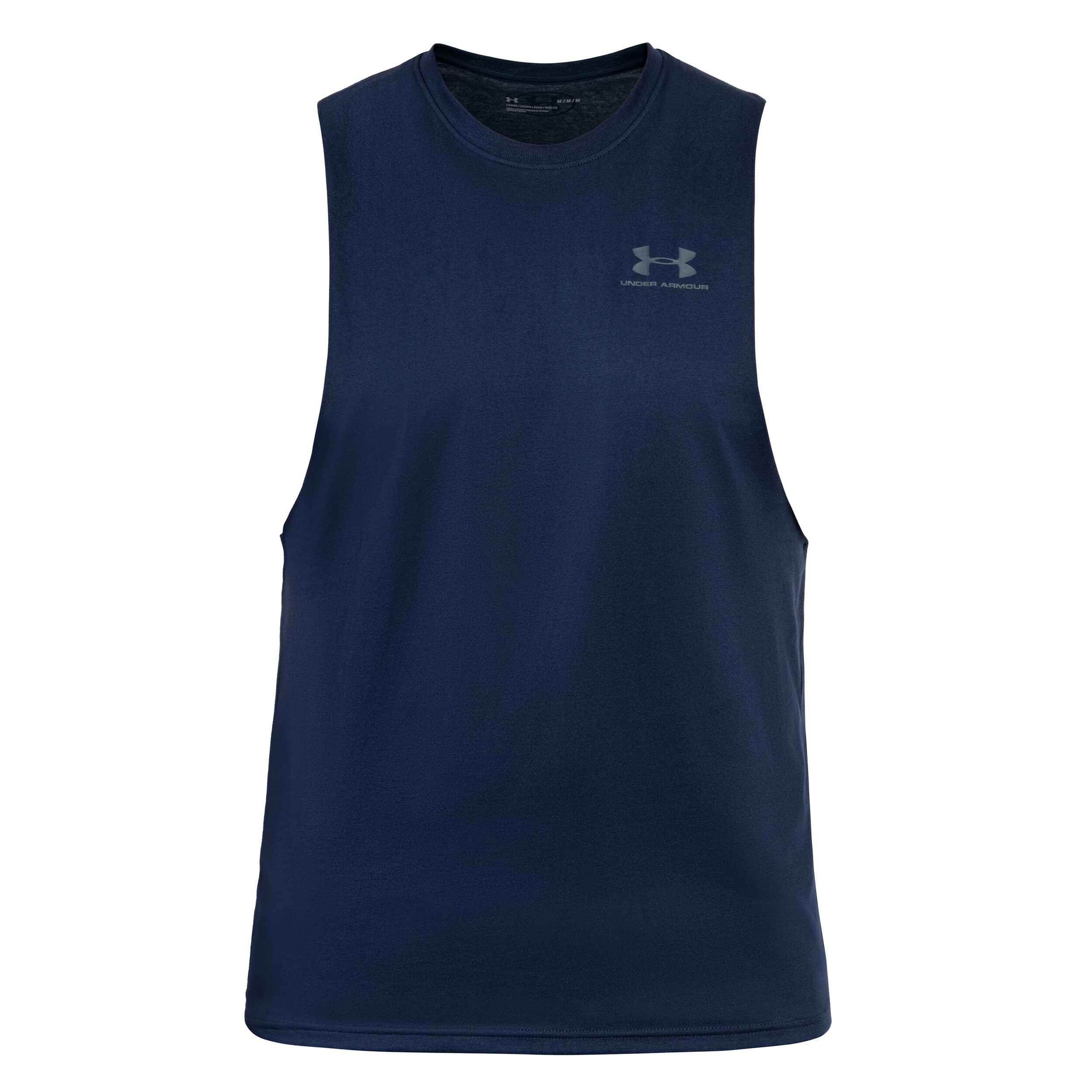 Under Armour Left Chest Cut-Off Tank Top - Navy Blue