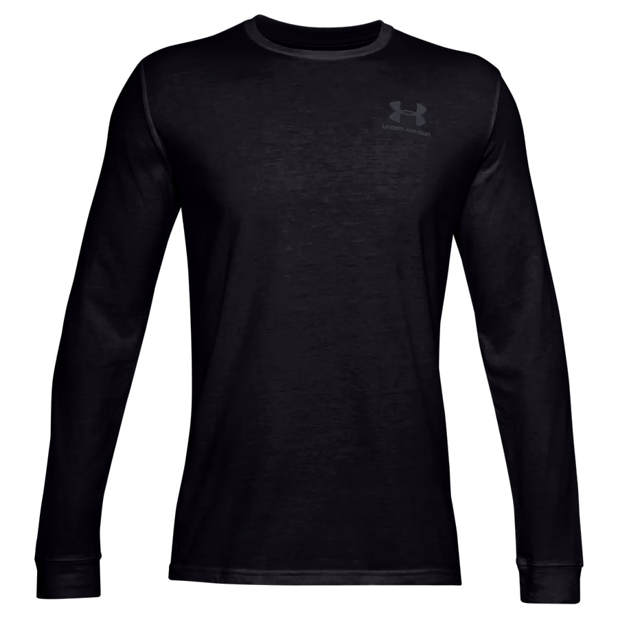 Under Armour Left Chest Long Sleeve Thermal Shirt - Black/Pitch Gray