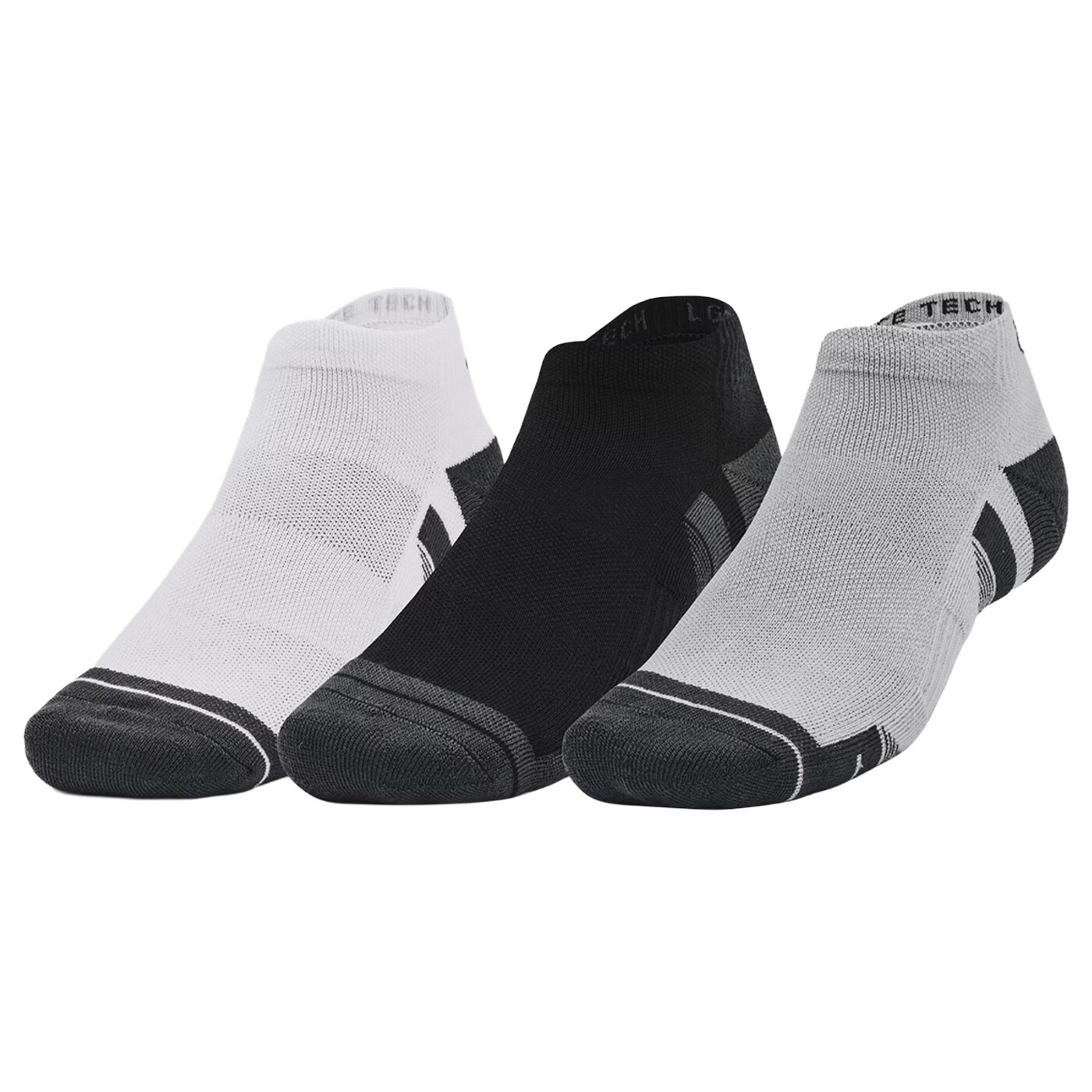 Under Armour Performance Tech Low Cut Socks Mod Gray/White/Jet Gray - 3 pairs