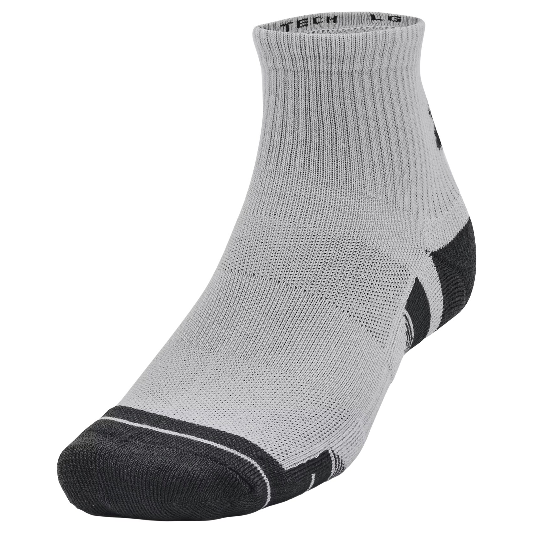 Under Armour Performance Tech Mid Cut Mod Socks Gray/White/Jet Gray - 3 pairs