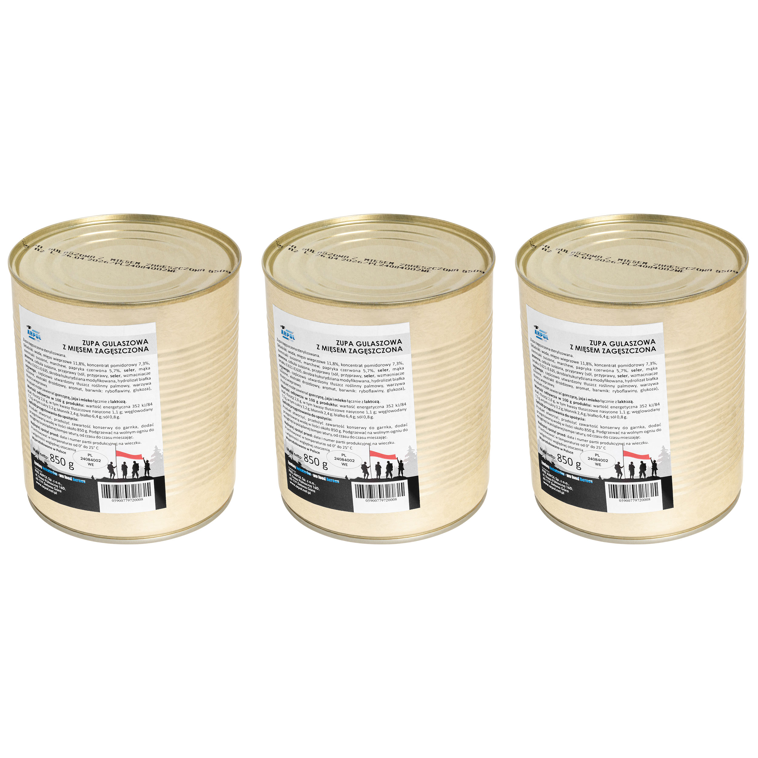 Arpol Canned Food - Thickened goulash soup with meat 850 g - 3 pcs.