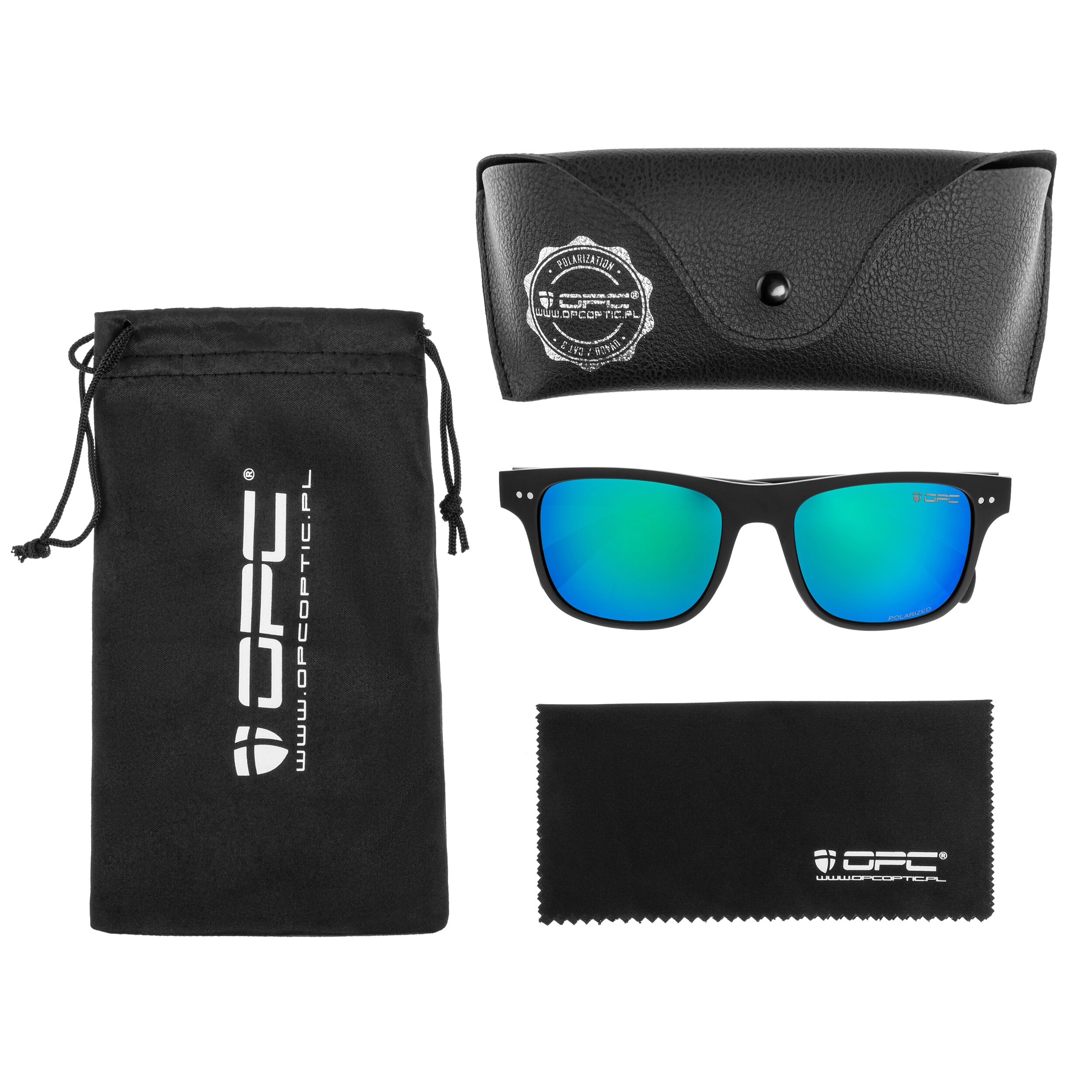 OPC Lifestyle J-Bay Matt Black Green Revo Polarized Sunglasses