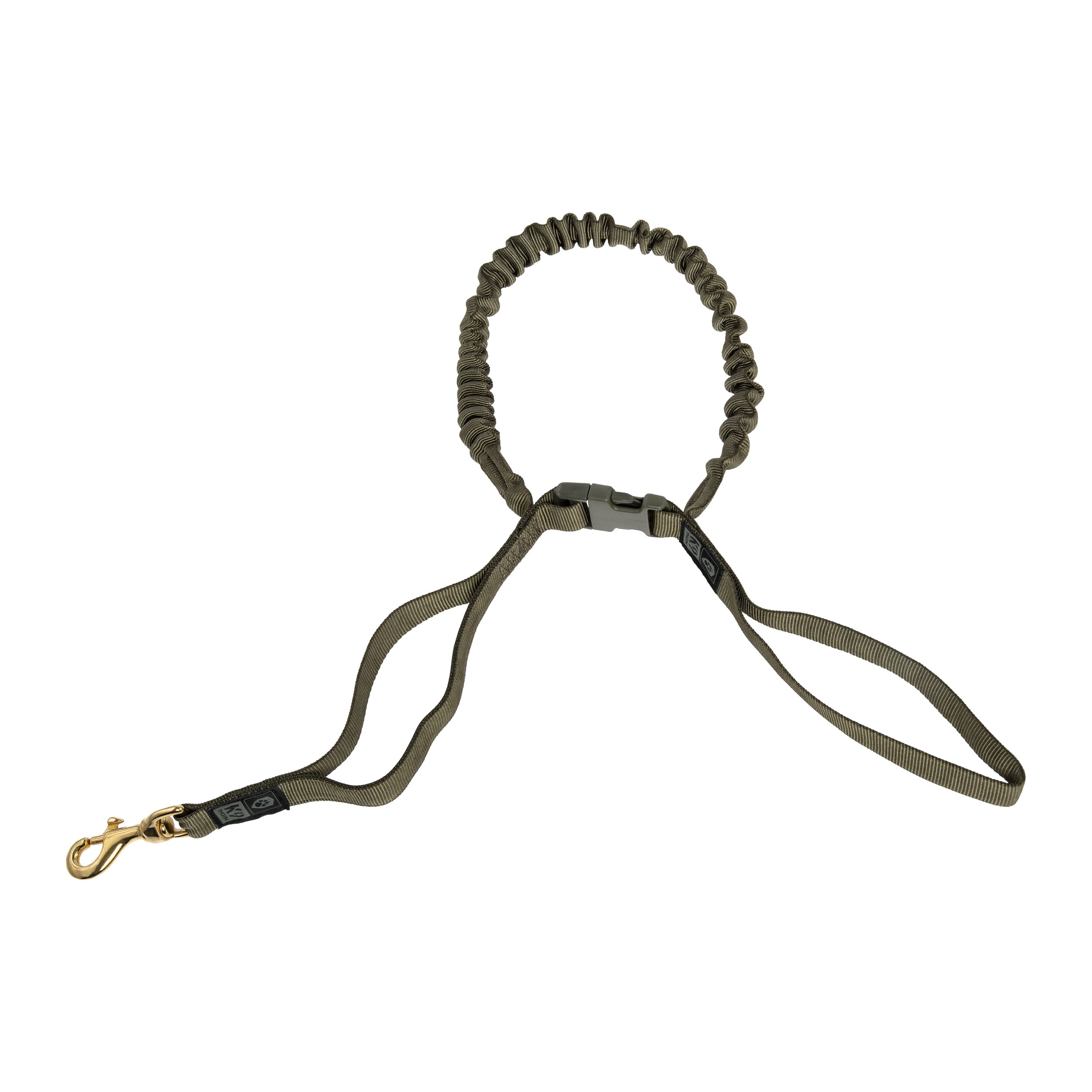 K9 Thorn Leash with shock absorber olive green - 150 cm