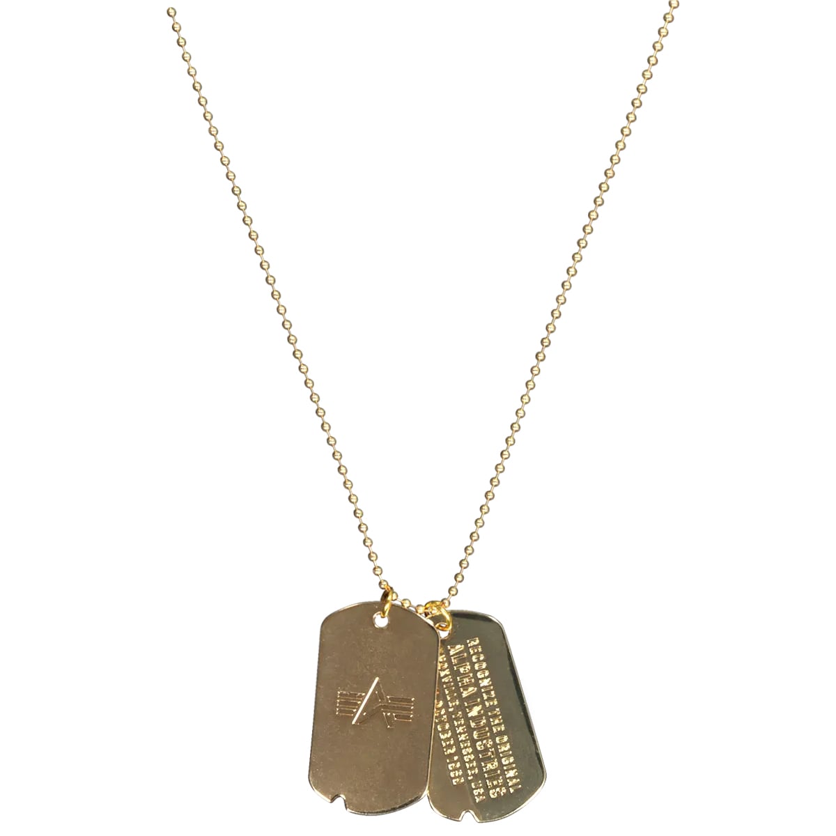 Alpha Industries Dog Tag Necklace - Gold