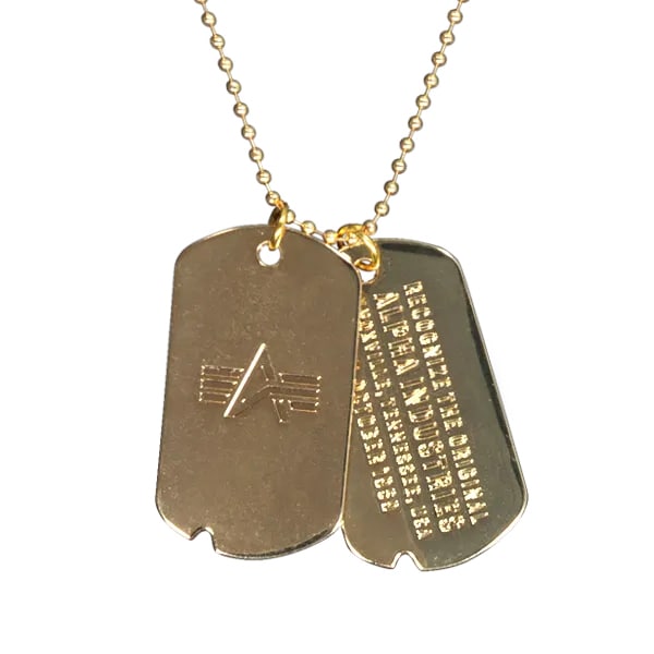 Alpha Industries Dog Tag Necklace - Gold