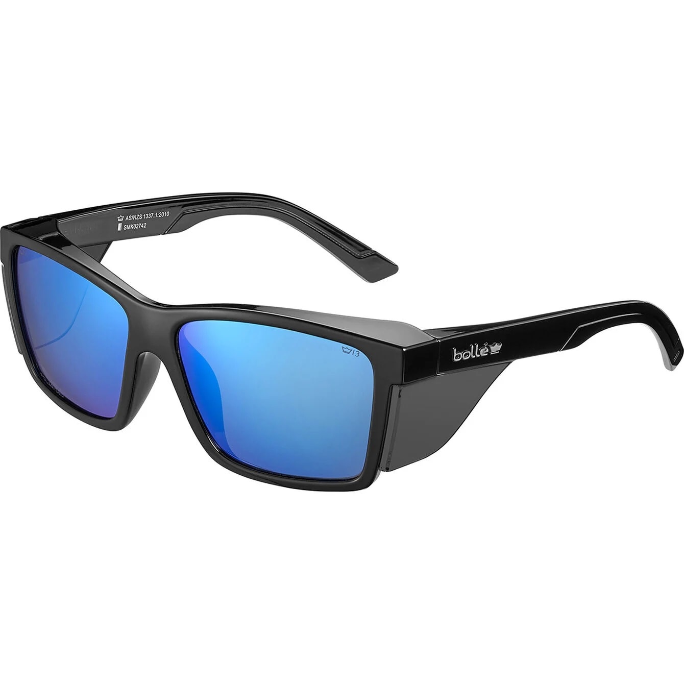 Bolle STKS 420 Glasses - Transculent Black/Cobalt Flash Polarized
