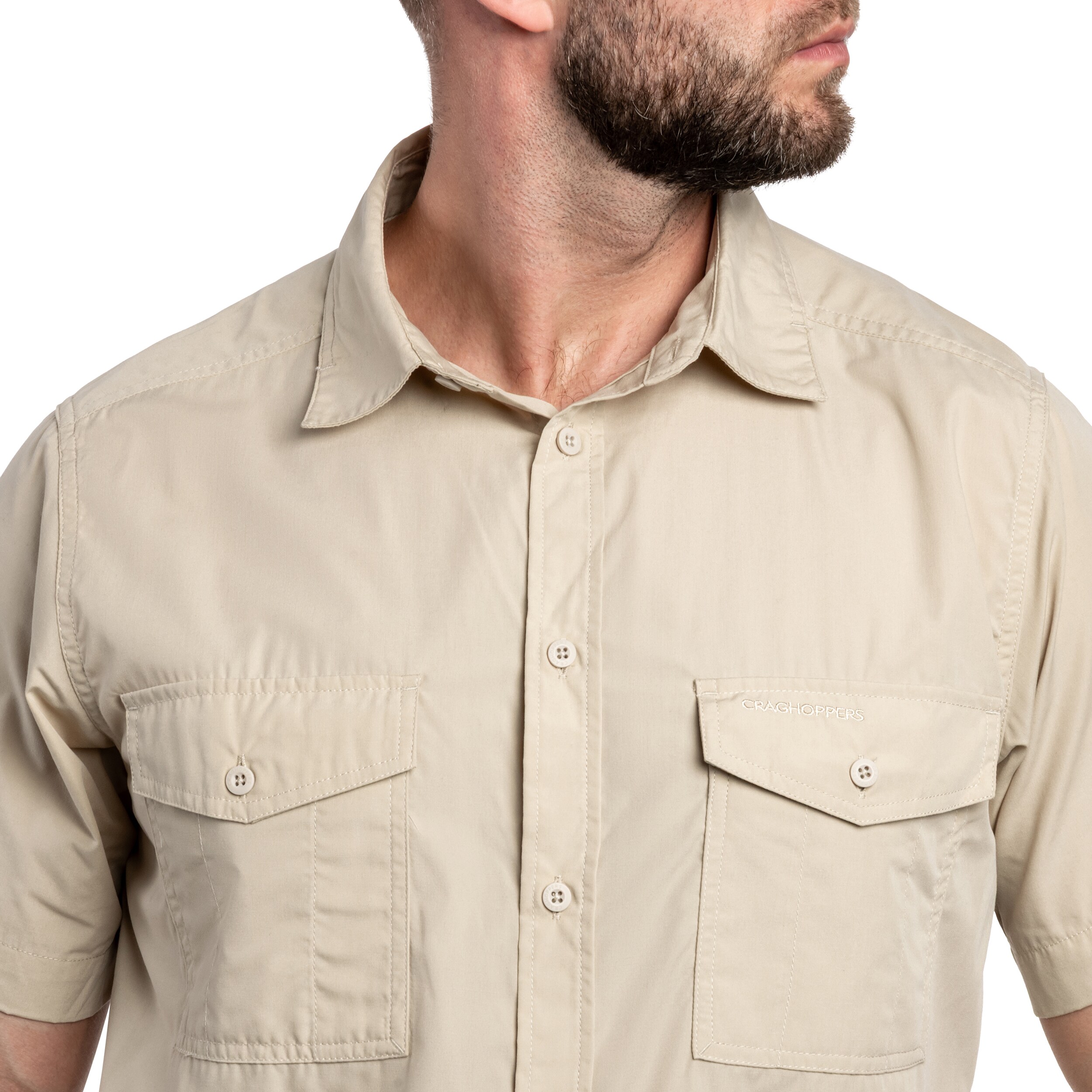 Craghoppers Kiwi II Short Sleeved Shirt - Oatmeal