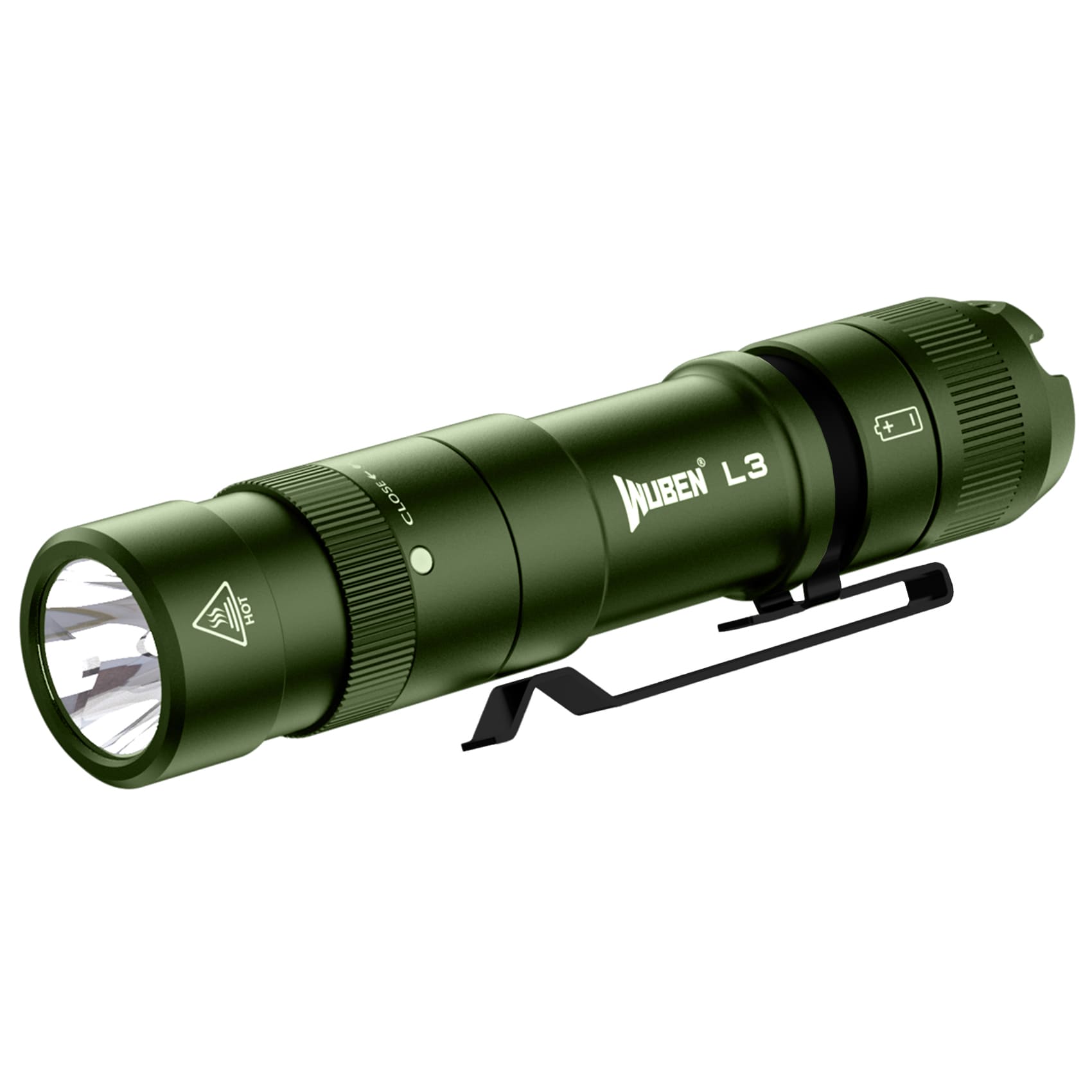 Wuben L3 Black Flashlight with powerbank function Army Green - 3000 lumens