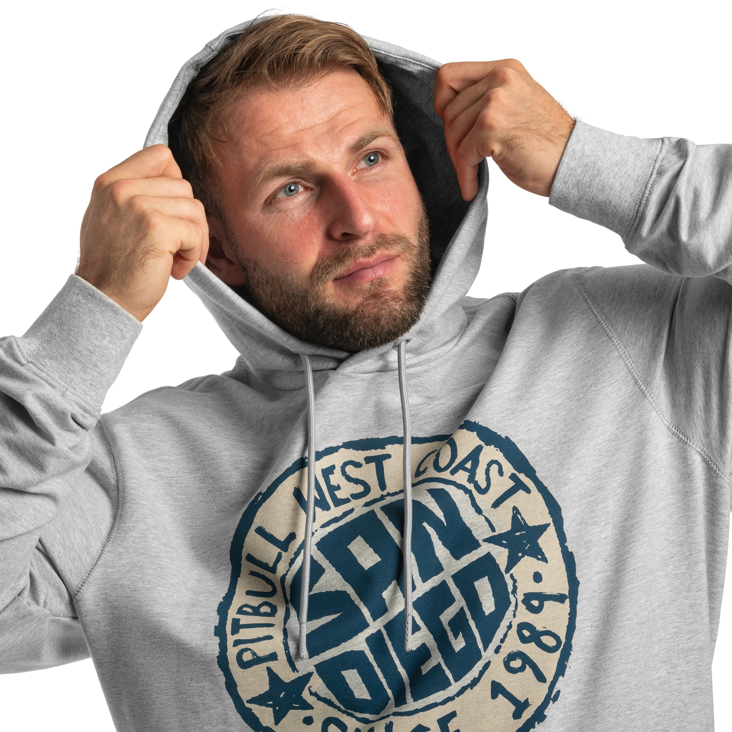 Pitbull San Diego Sun Hooded Sweatshirt - Grey Melange