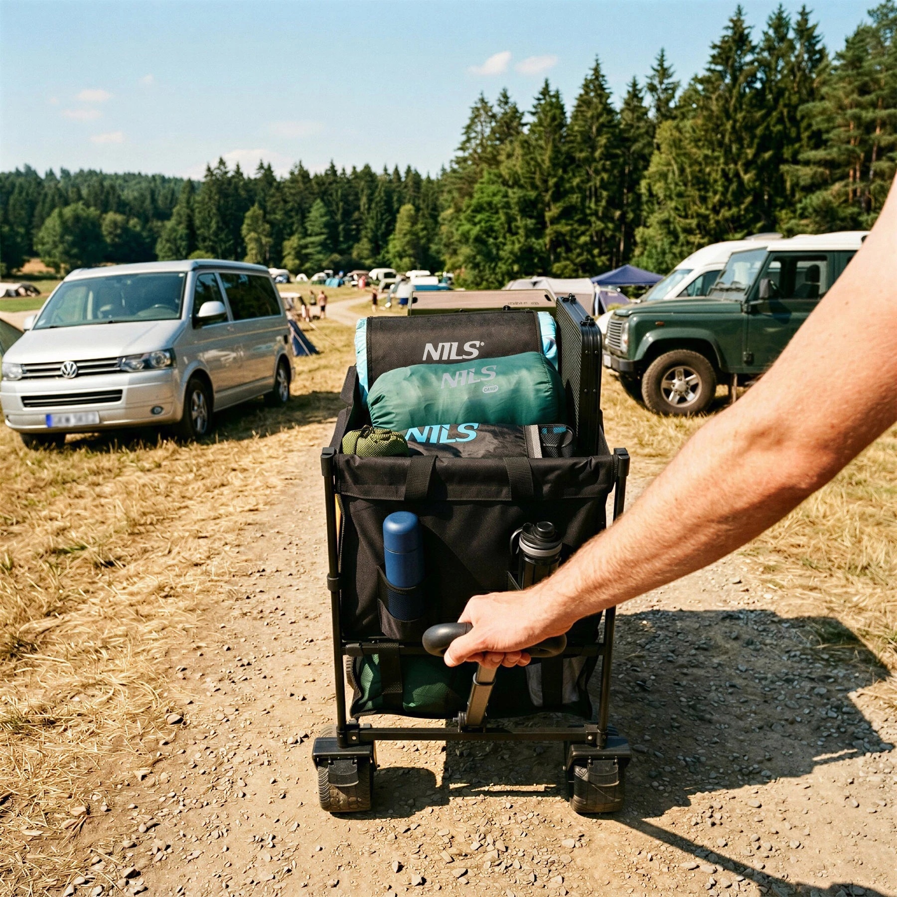 Nils Camp XXL NC2607 Transport Cart 160 l - Black/Orange