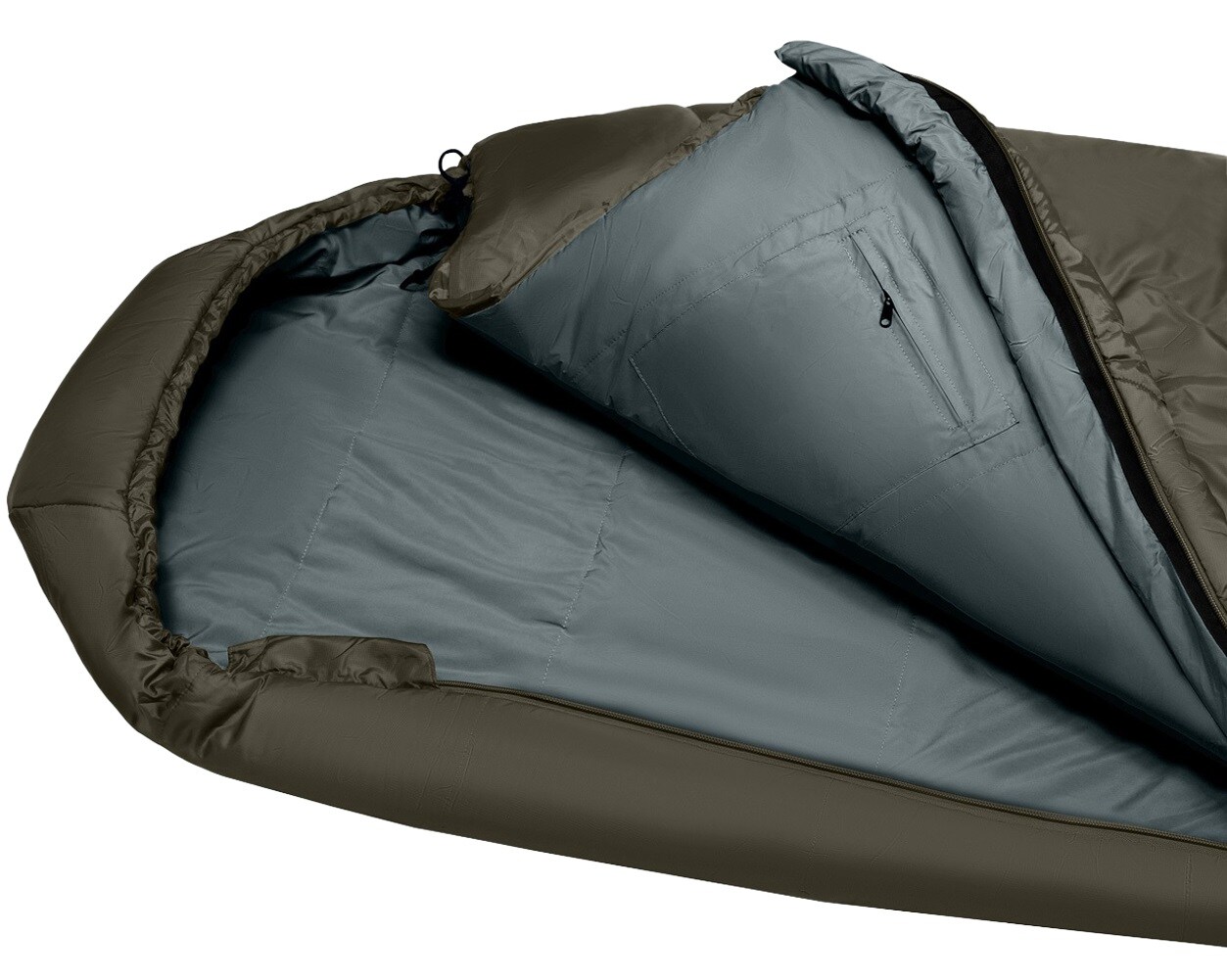 Alpinus Wide & Long Fiber Pro 1250 Sleeping Bag Olive - right