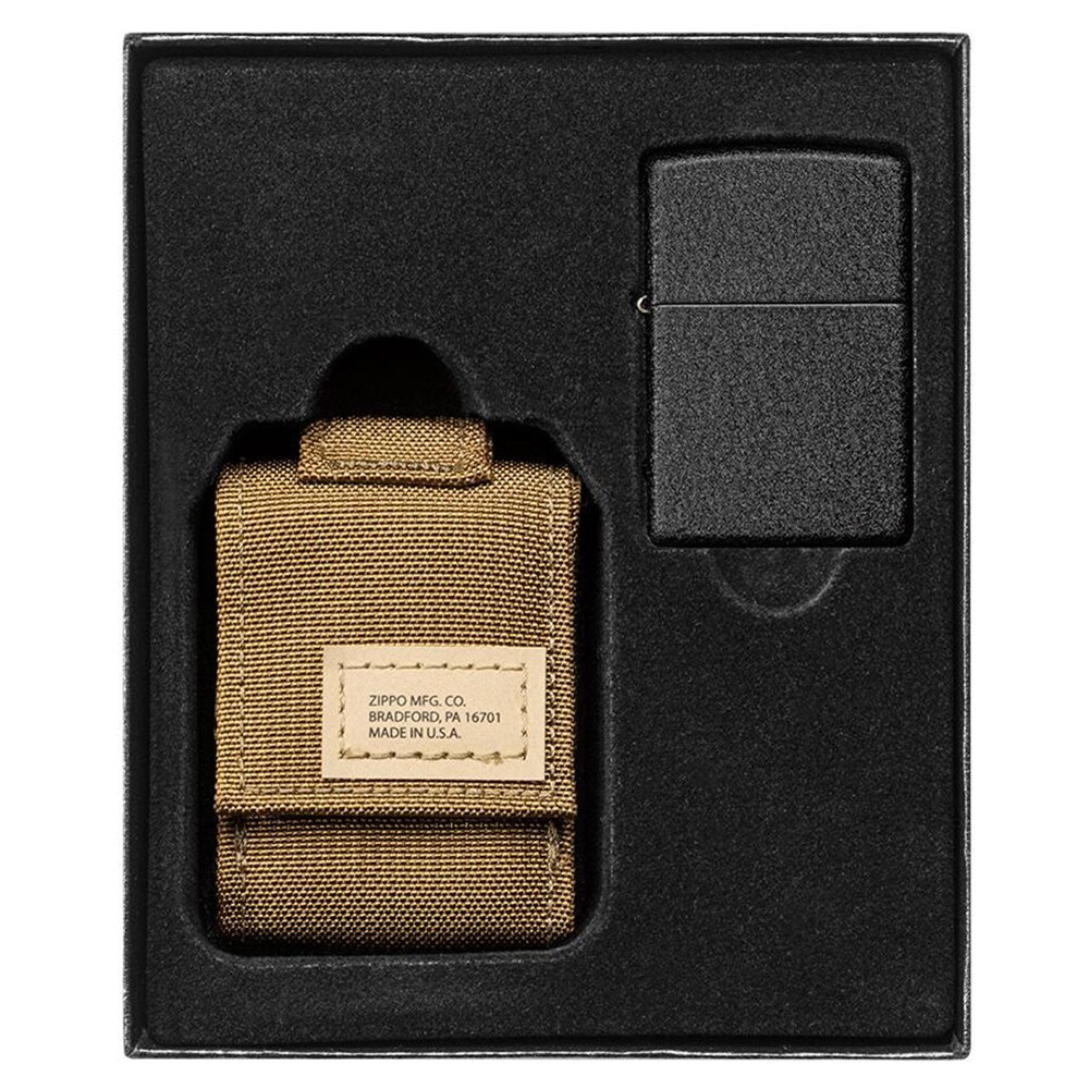 Zippo Crackle Gasoline Lighter with pouch - Coyote