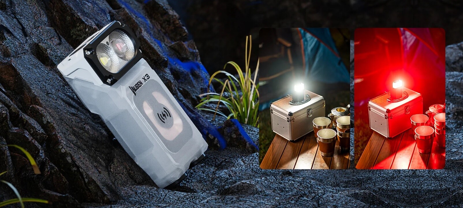 Wuben X3 Pro Flashlight White + Aluminum Charging Box - 700 lumens