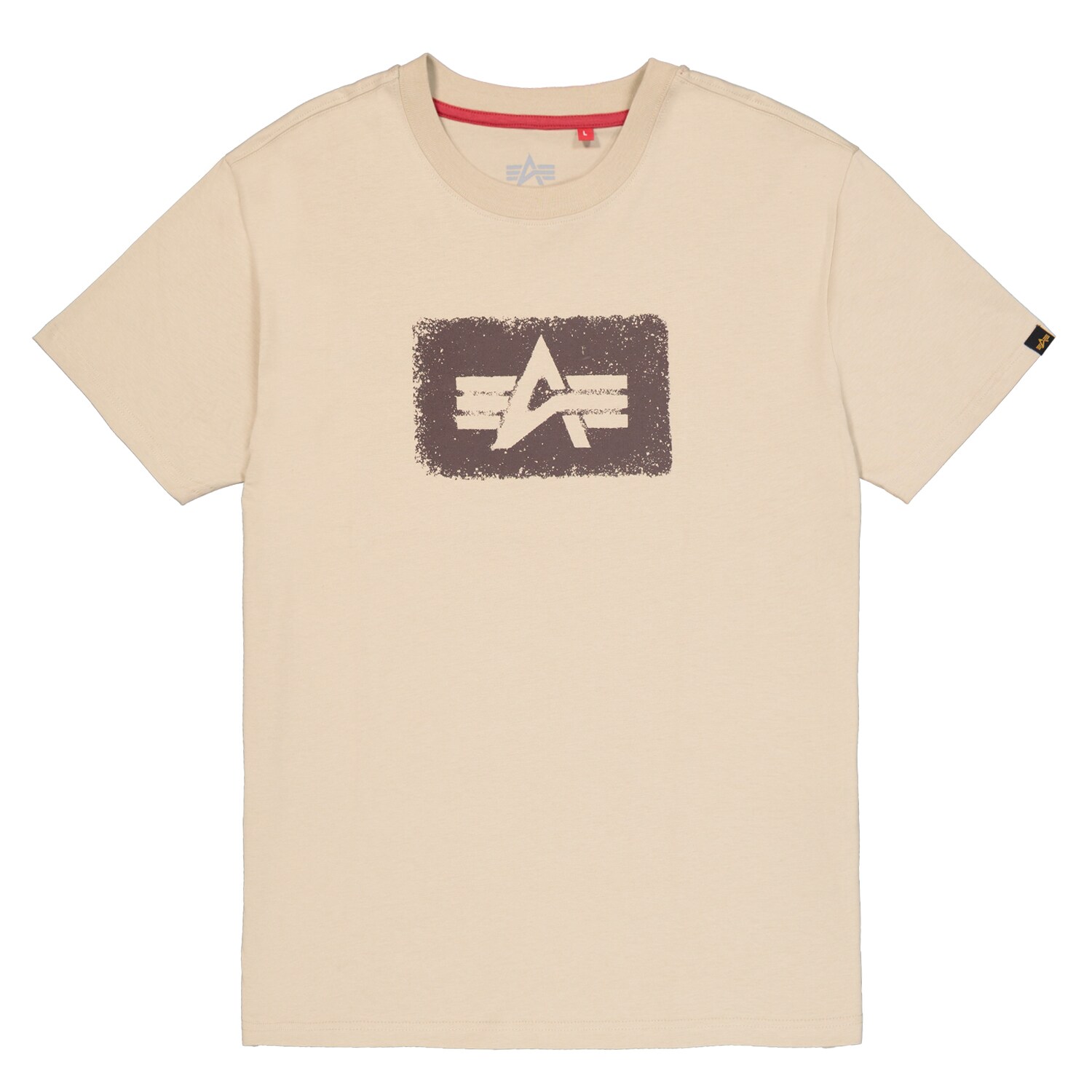 Alpha Industries Washed Out Logo T-shirt - Organic Beige