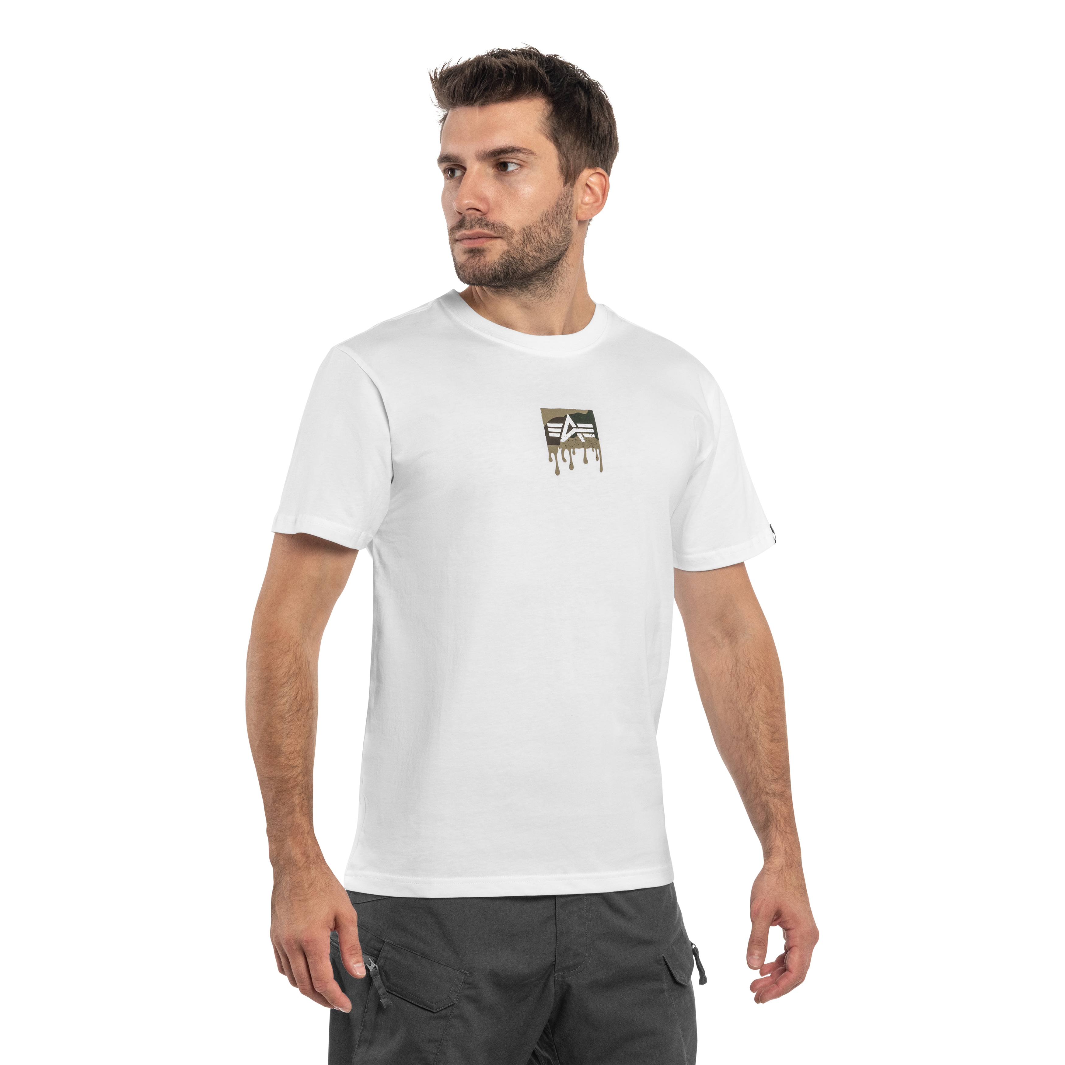 Alpha Dripping Camo Backprint T-shirt - White