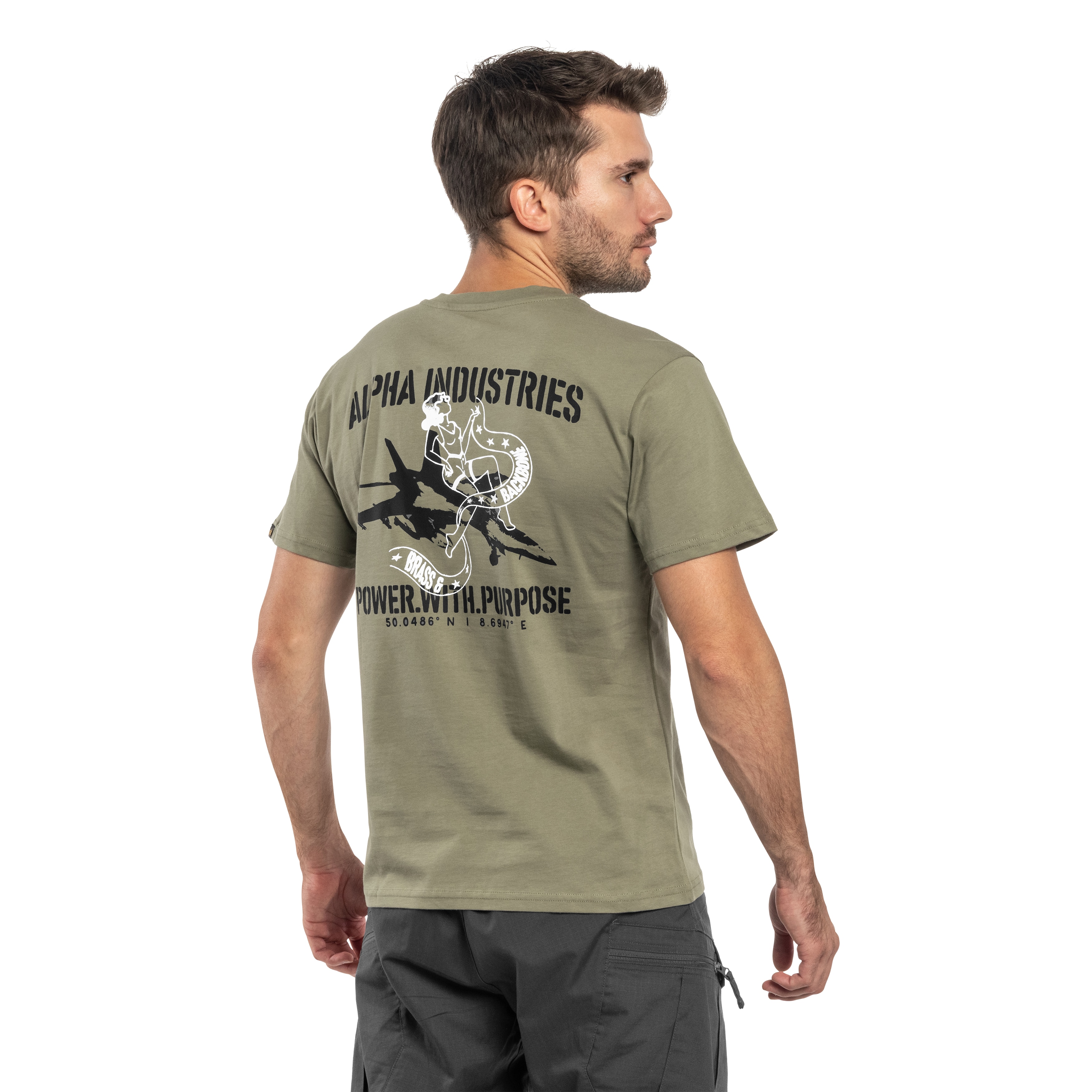 Alpha Industries Noseart Backprint T-shirt - Olive