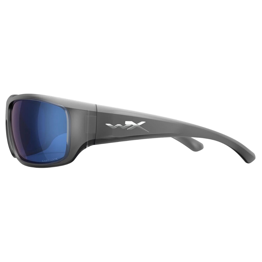 Wiley X Omega Tactical Glasses - Captivate Polarized Blue Mirror/Matt Translucent Black