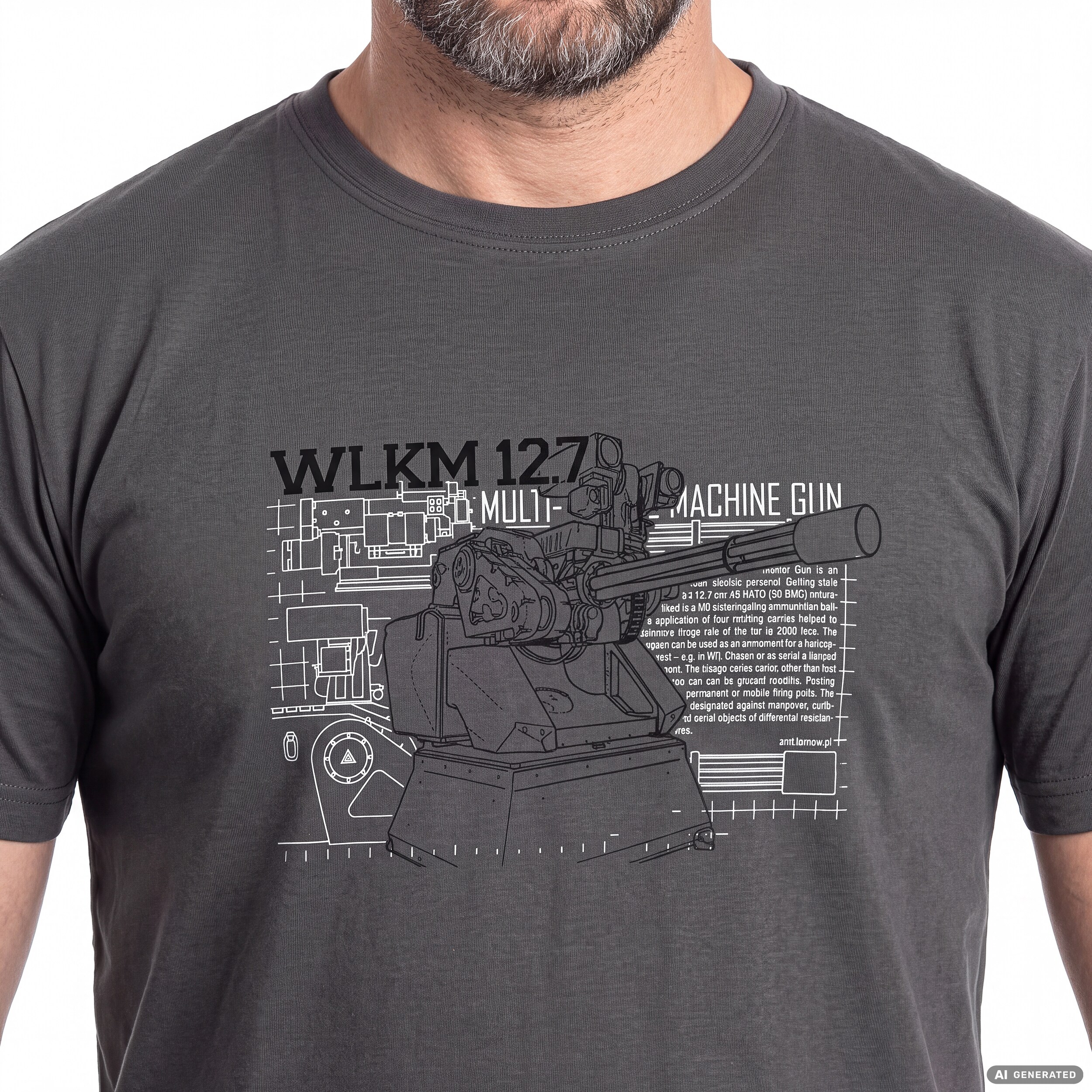WLKM 12,7 x 99 mm T-Shirt - Grey