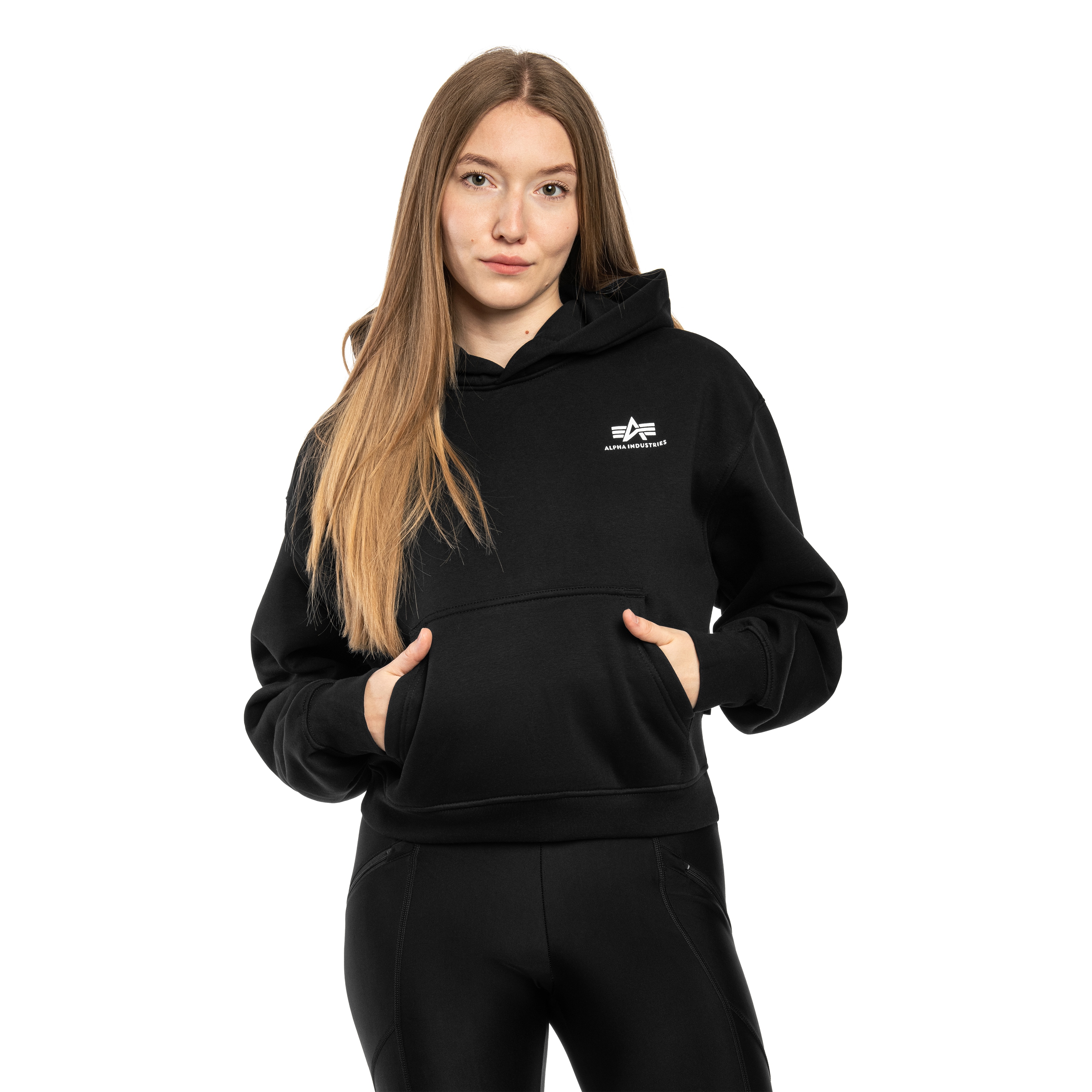 Alpha Industries Basic Small Logo Hoodie Women's Sweatshirt - Black