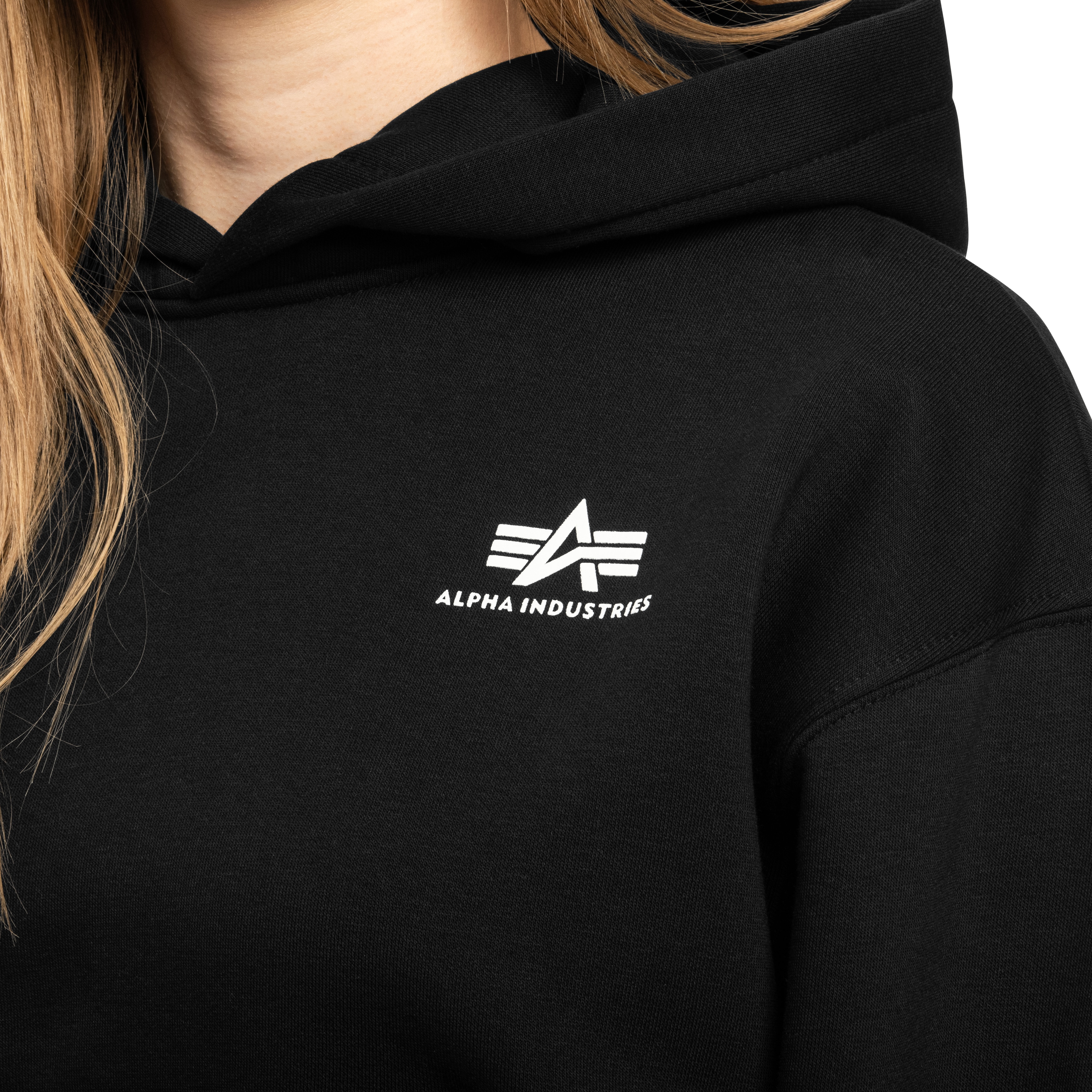 Alpha Industries Basic Small Logo Hoodie Women's Sweatshirt - Black