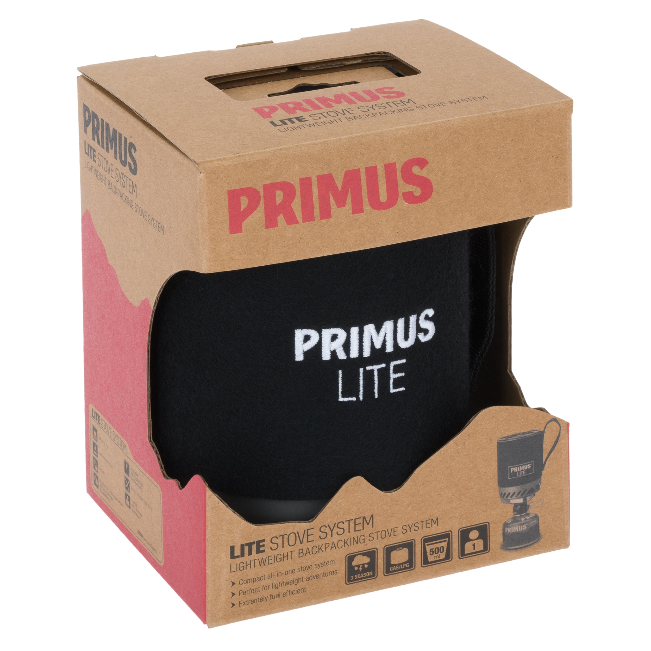 Primus Lite Stove System Camping Stove with Pot 0.5 l - Black