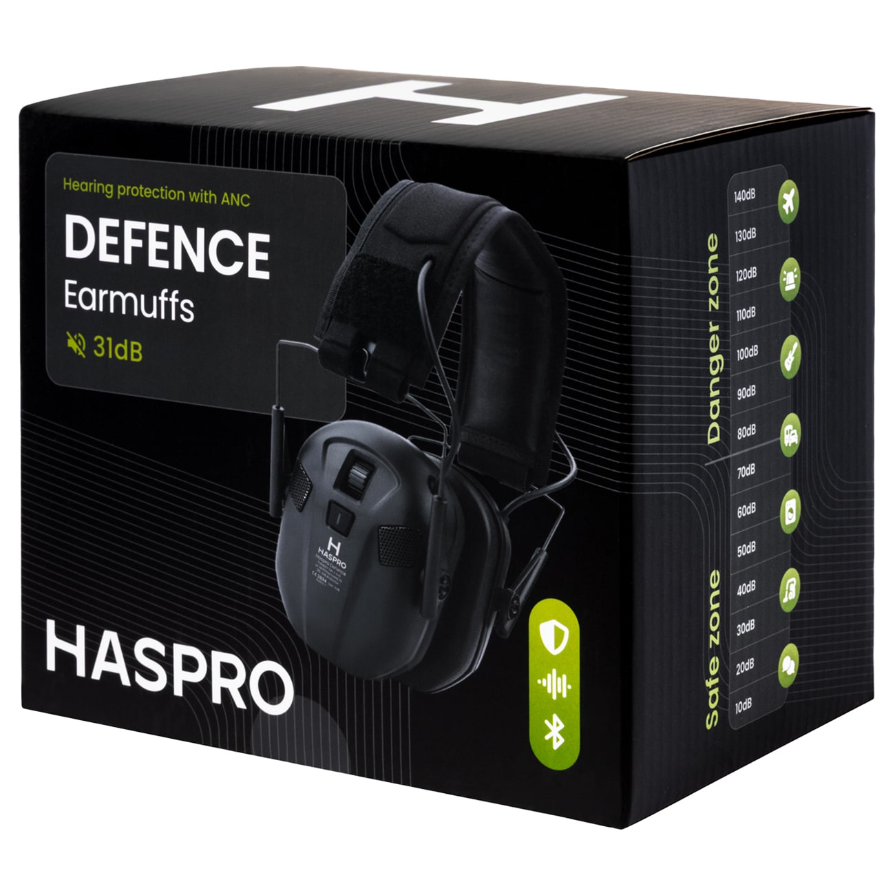 Haspro Defence Active Hearing Protectors - Black