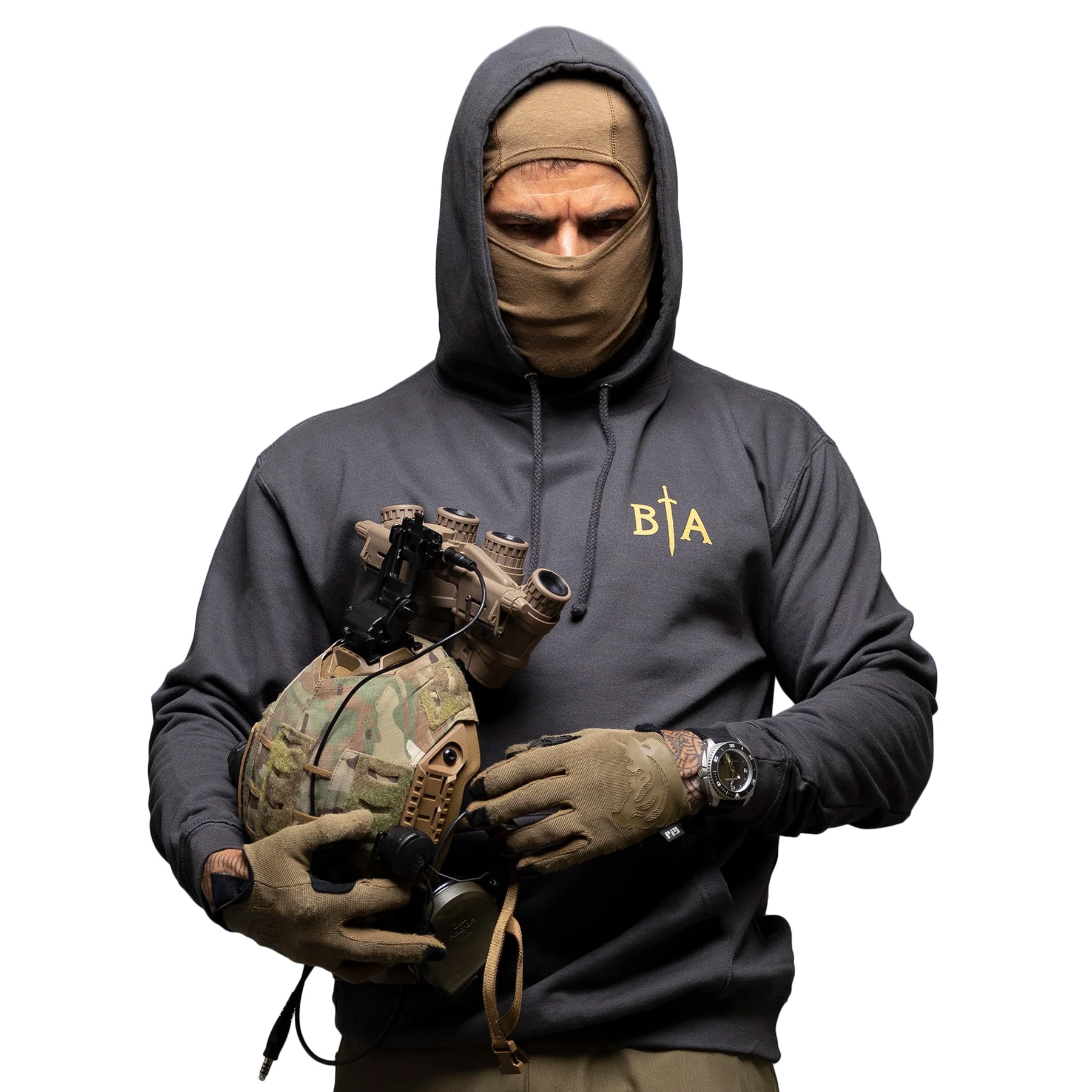 Brothers in Arms No Fear Hoodie Hoodie - Steel Grey