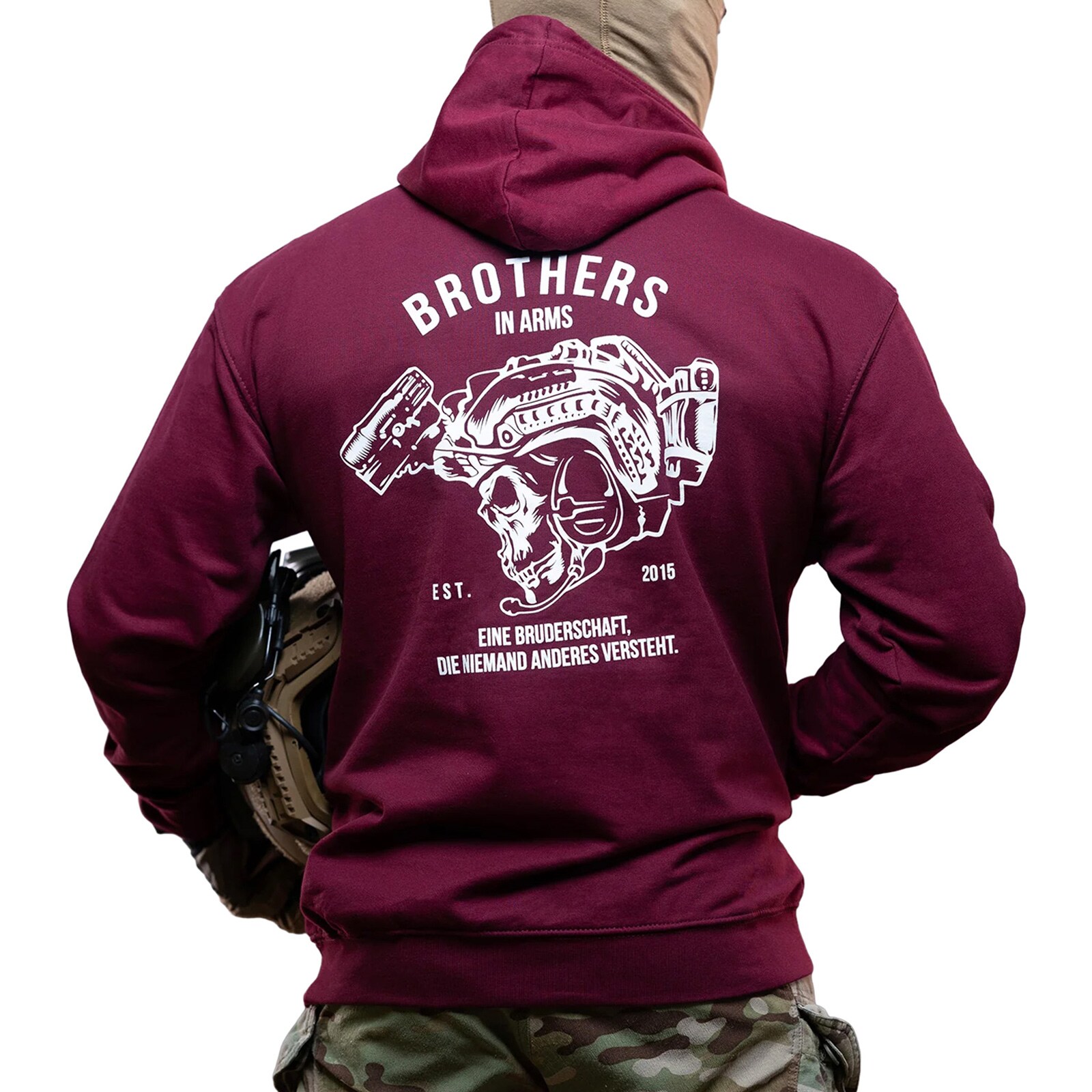 Brothers in Arms Team Hoodie Sweatshirt - Bordeaux