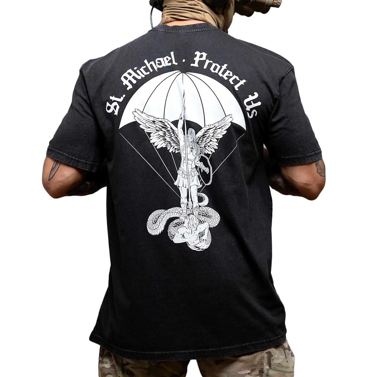 Brothers In Arms St. Michael Oversized T-Shirt - Black
