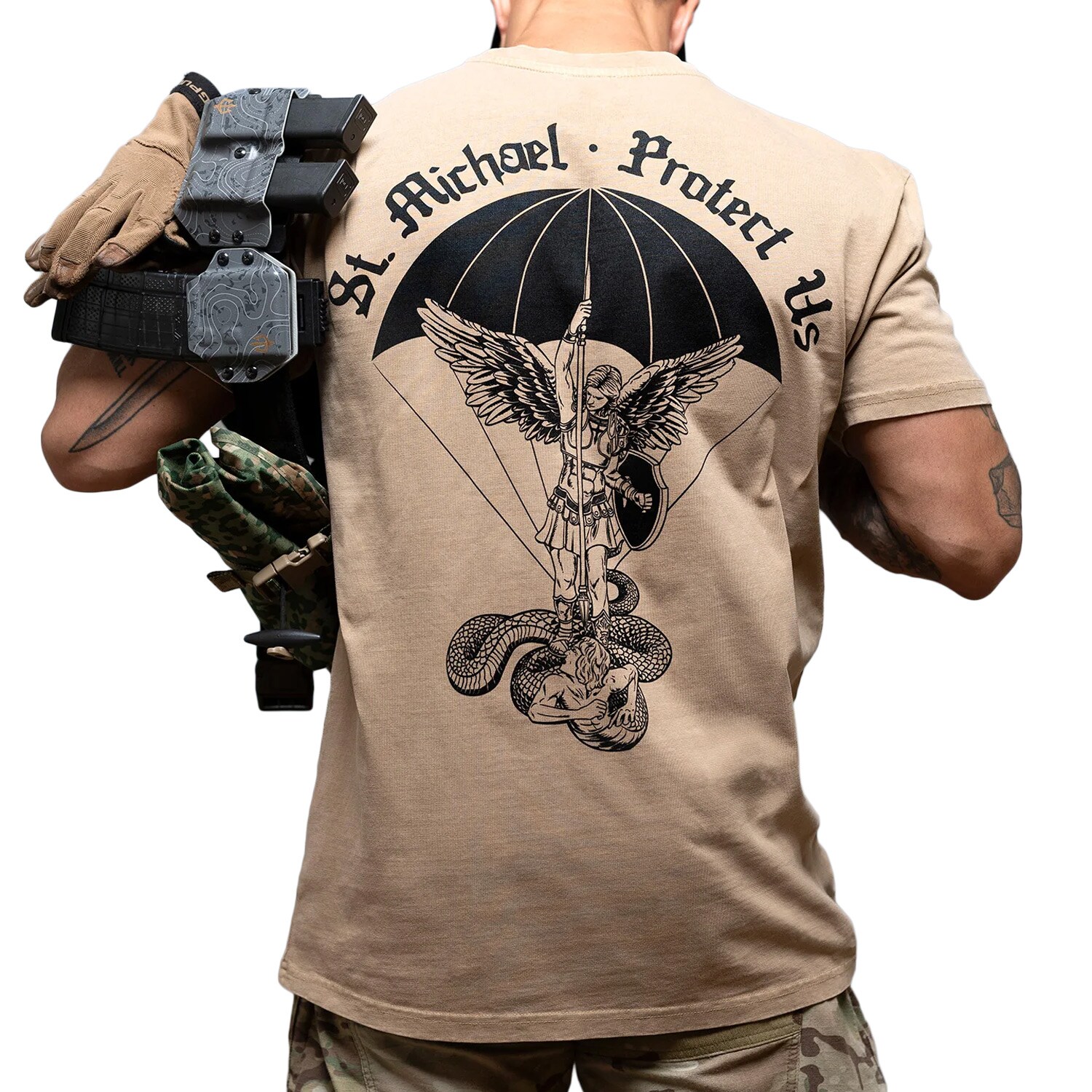 Brothers In Arms St. Michael Oversized T-Shirt - Coyote