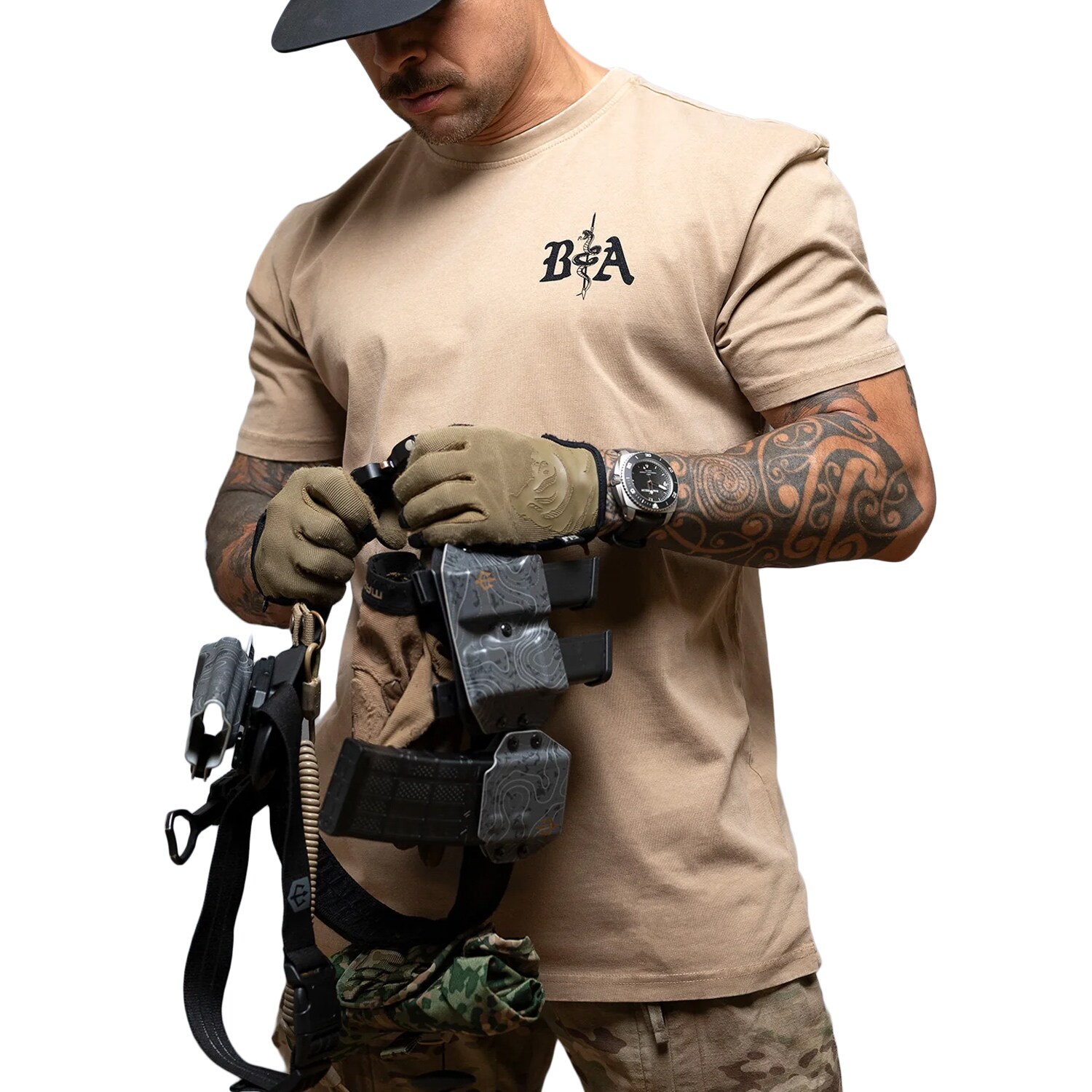 Brothers In Arms St. Michael Oversized T-Shirt - Coyote