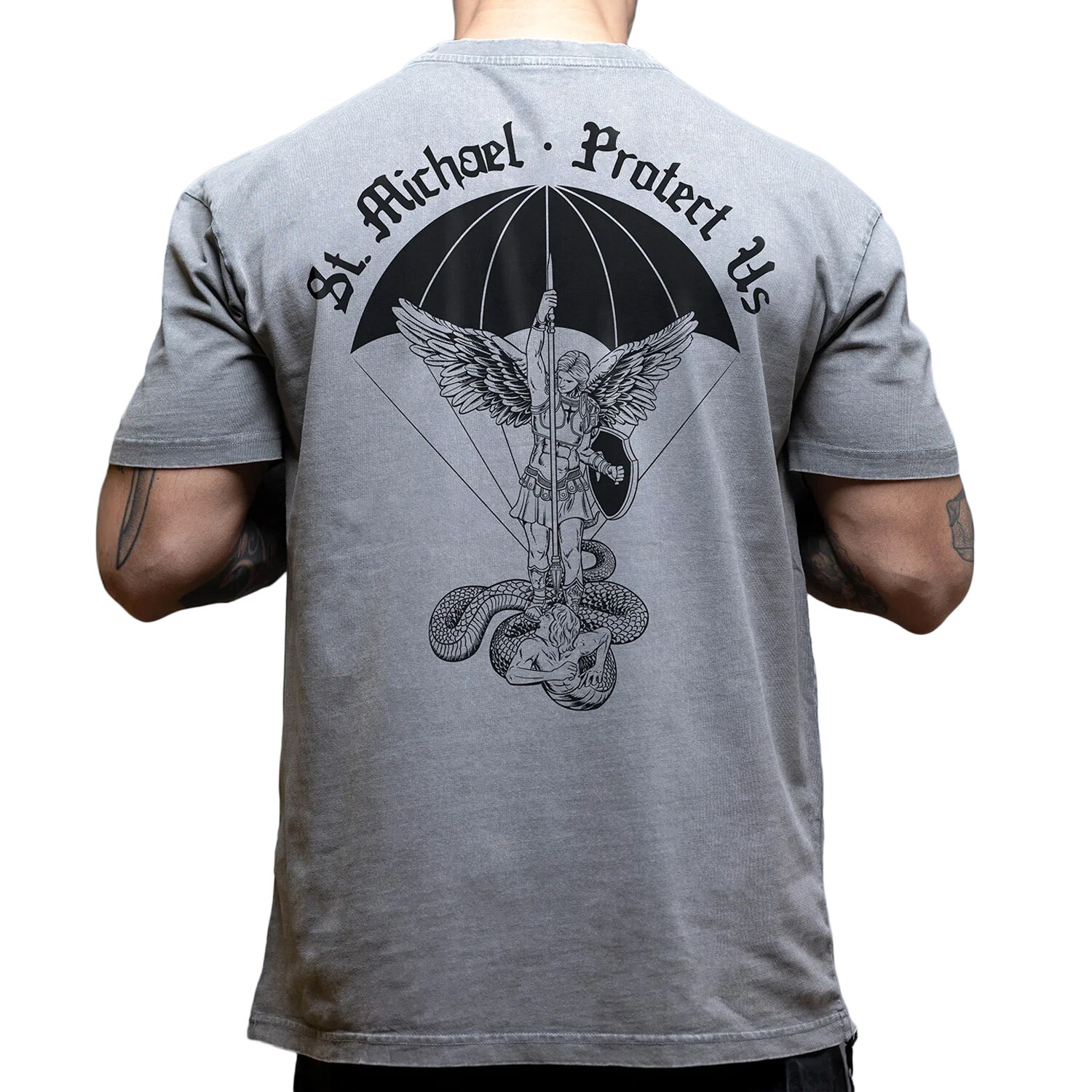 Brothers In Arms St. Michael Oversized T-Shirt - Grey