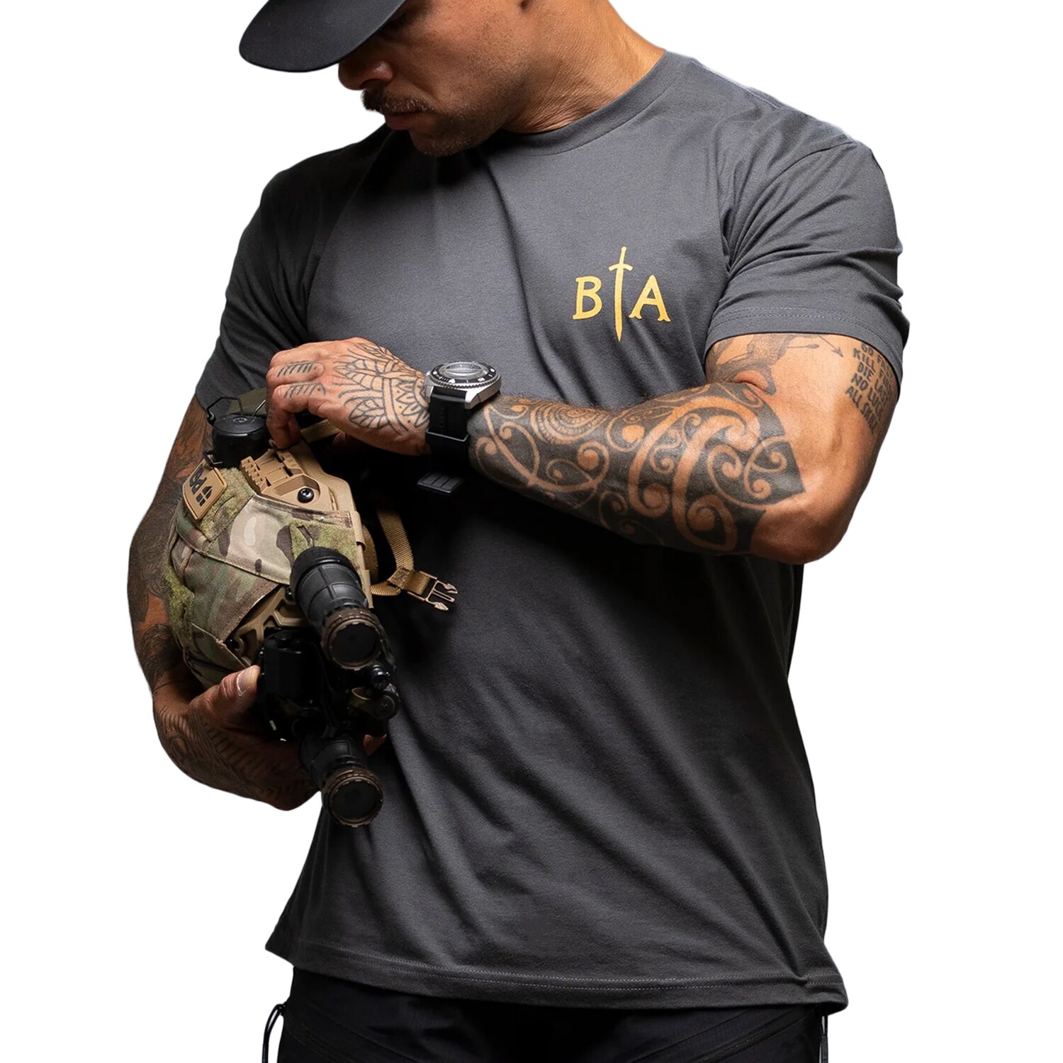 Brothers In Arms No Fear T-Shirt - Steel Grey