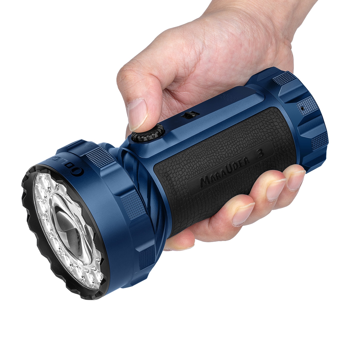 Olight Marauder 3 Rechargeable Flashlight with Power Bank Function 25000 Lumens, Range 1050 m - Midnight Blue
