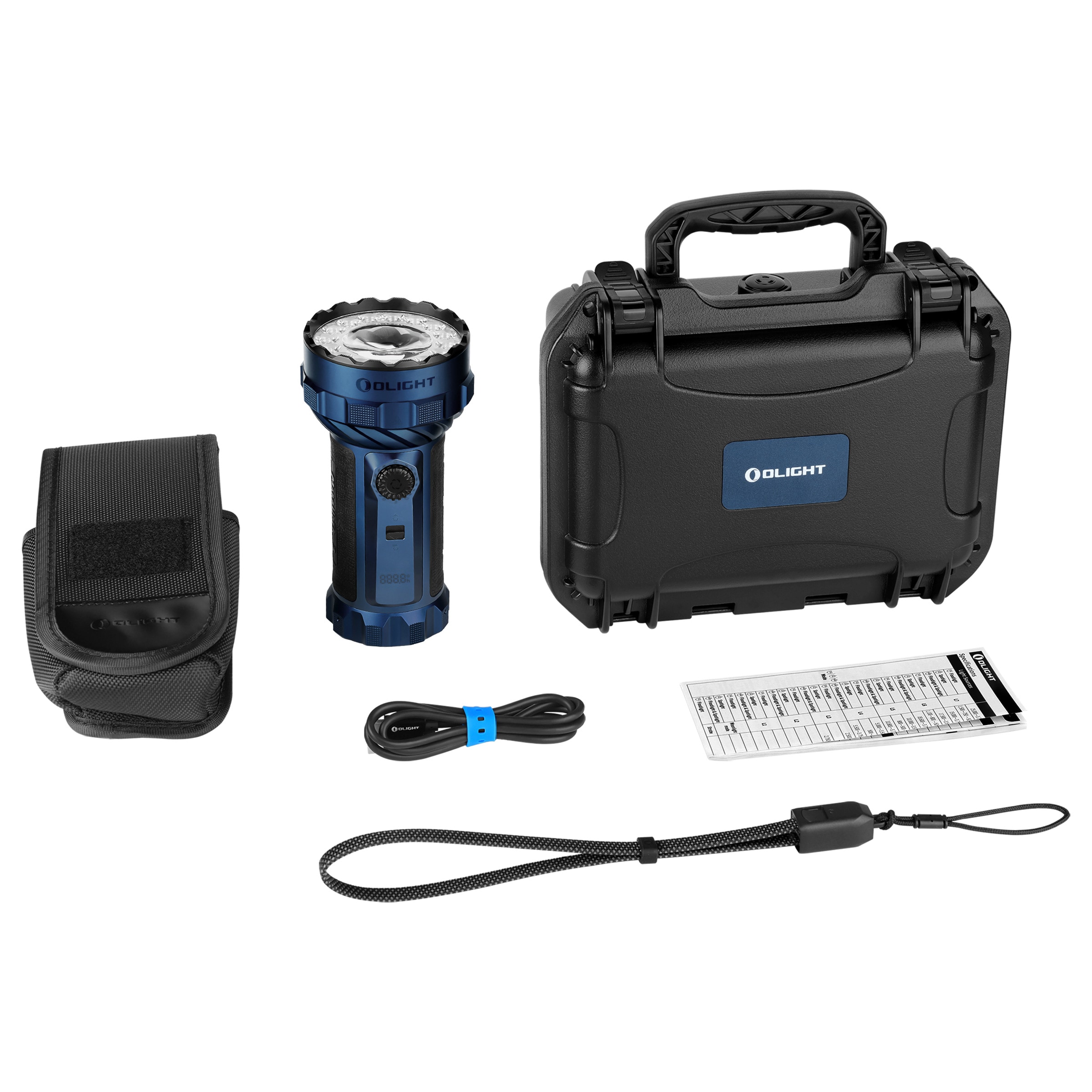 Olight Marauder 3 Rechargeable Flashlight with Power Bank Function 25000 Lumens, Range 1050 m - Midnight Blue