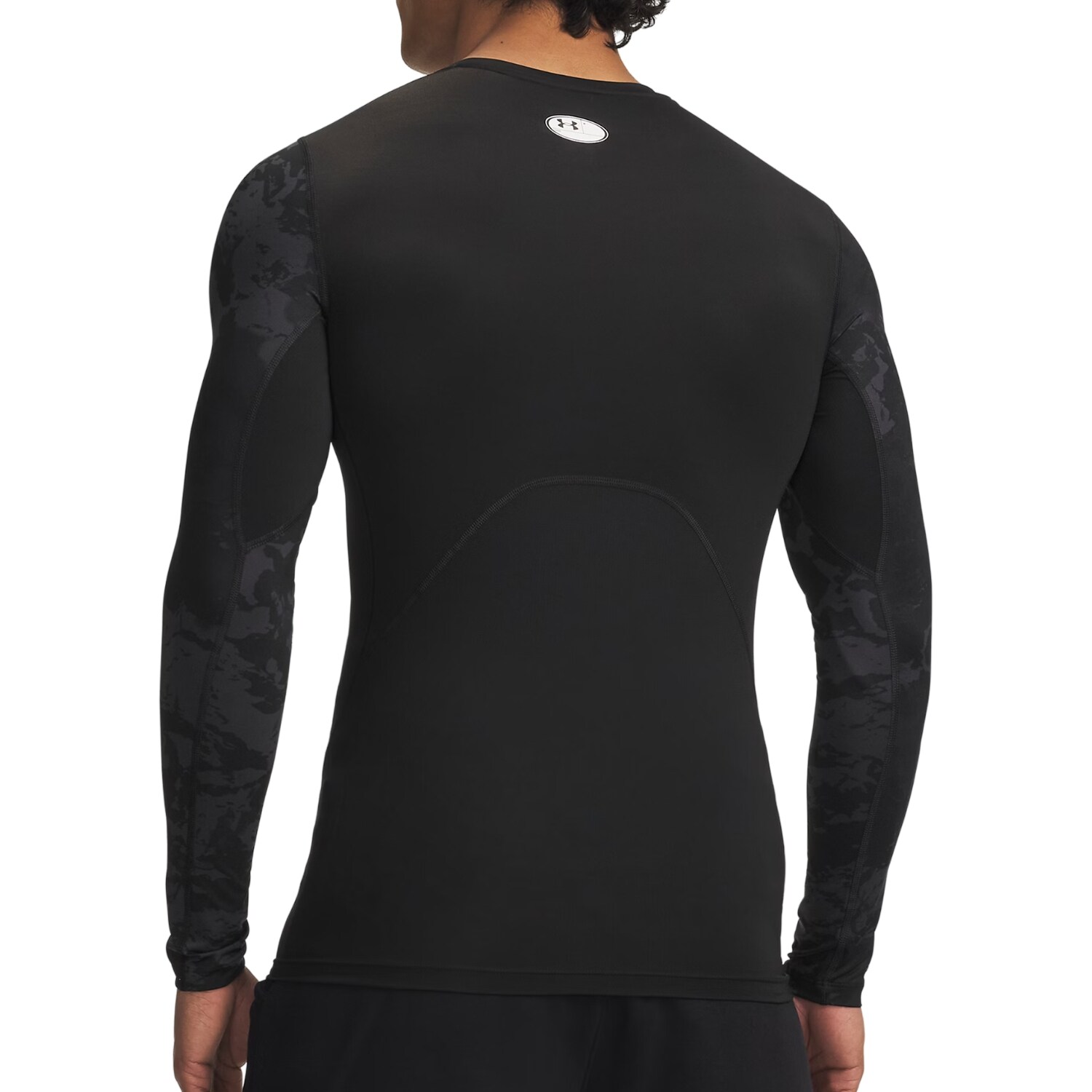Under Armour HeatGear Compression Colorblock Thermal Shirt - Ultimate Black / White
