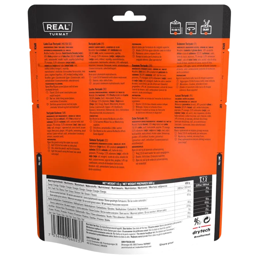 Real Turmat Salmon Teriyaki Freeze-Dried Meal 113 g/568 kcal