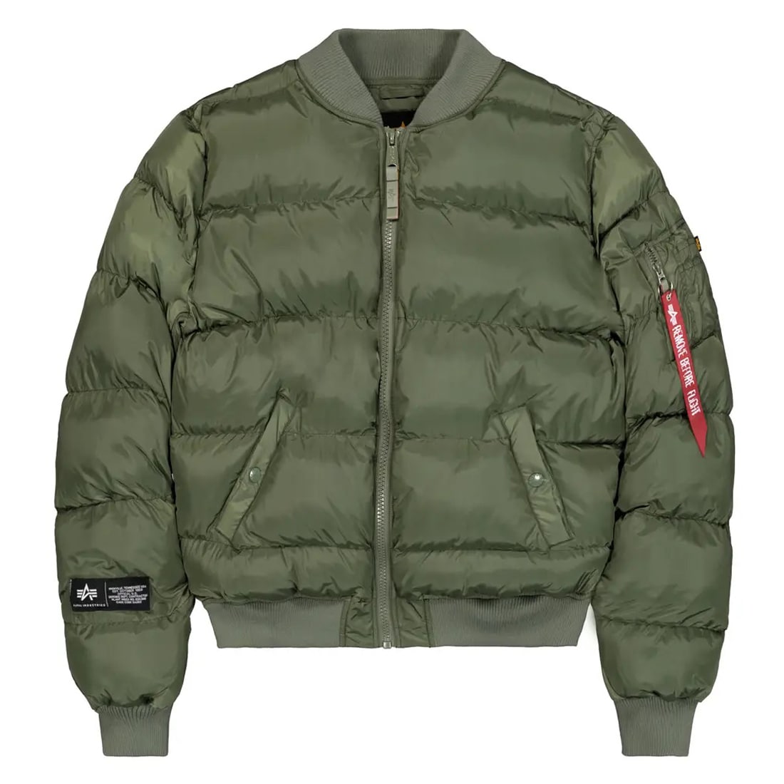 Alpha Industries MA-1 Logo Puffer Winter Jacket - Sage Green