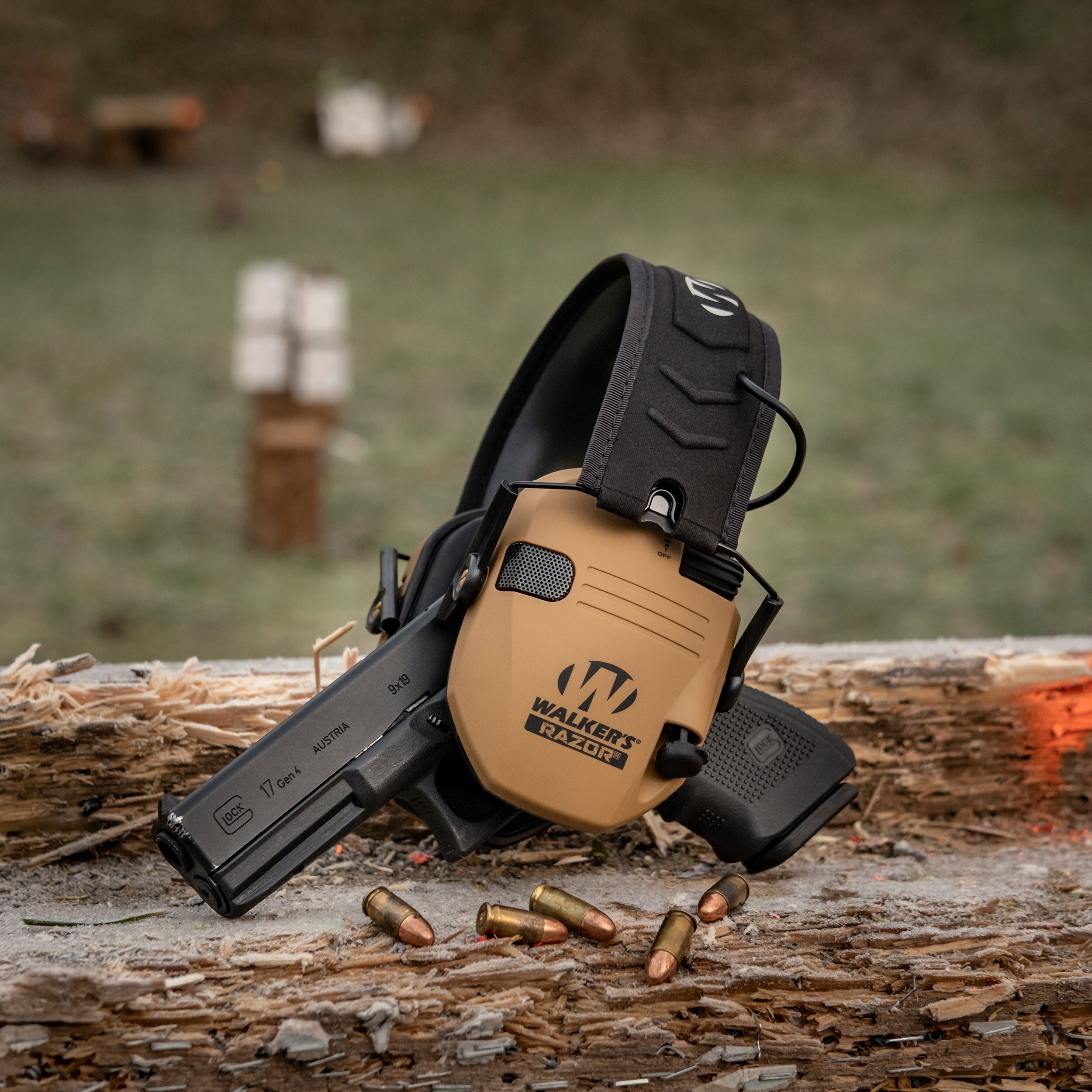 Walker's Razor Slim Hearing Protectors - Battle Brown