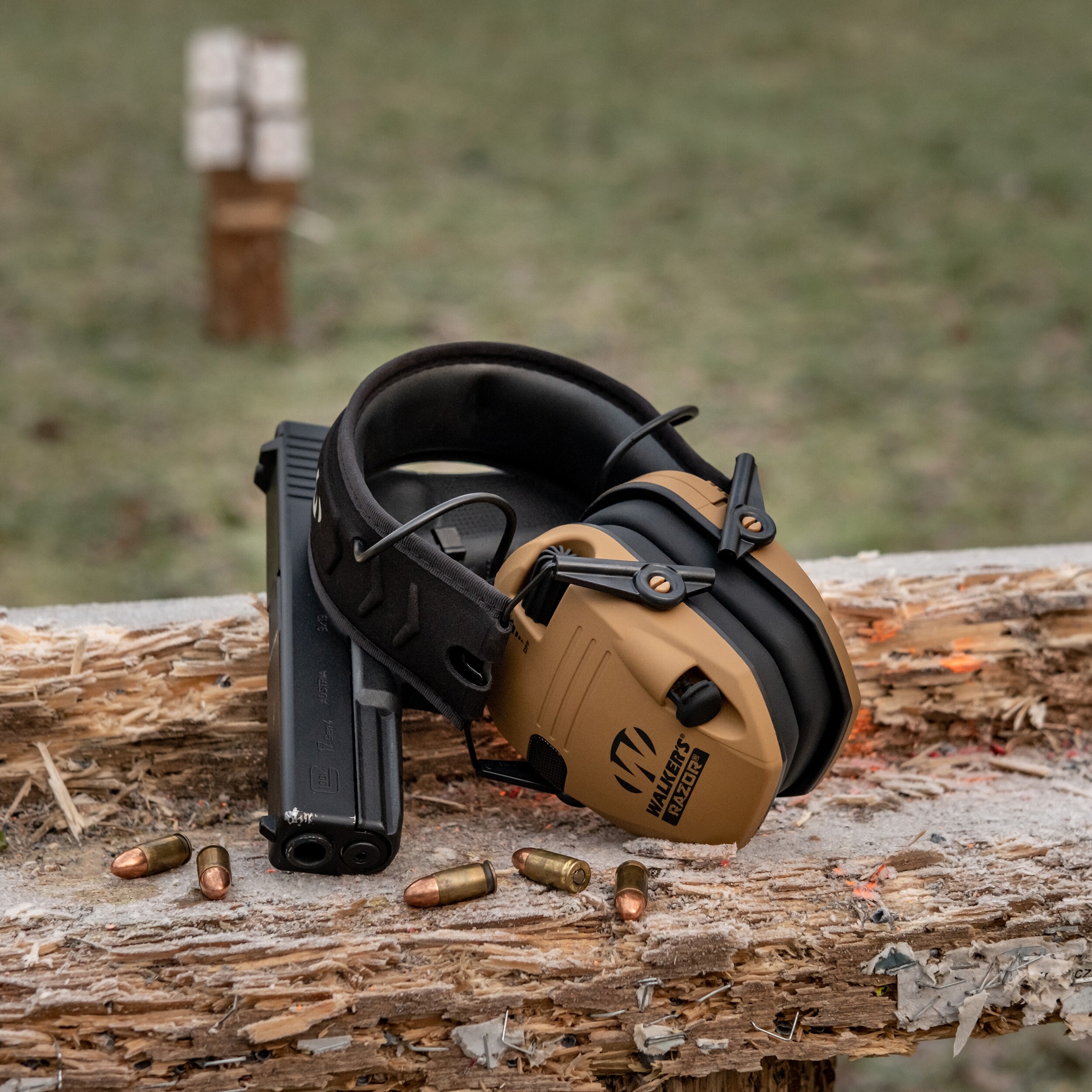 Walker's Razor Slim Hearing Protectors - Battle Brown